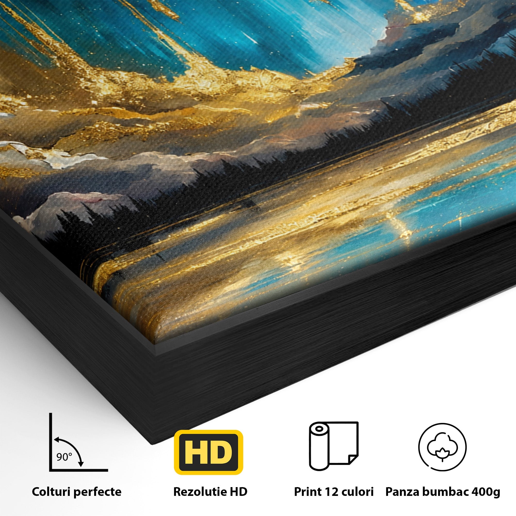 Tablou Canvas Premium LuxCanva® A1687, Cascada De Stele, Stele, Cer, Peisaj, Noapte, Living, Culori Vibrante
