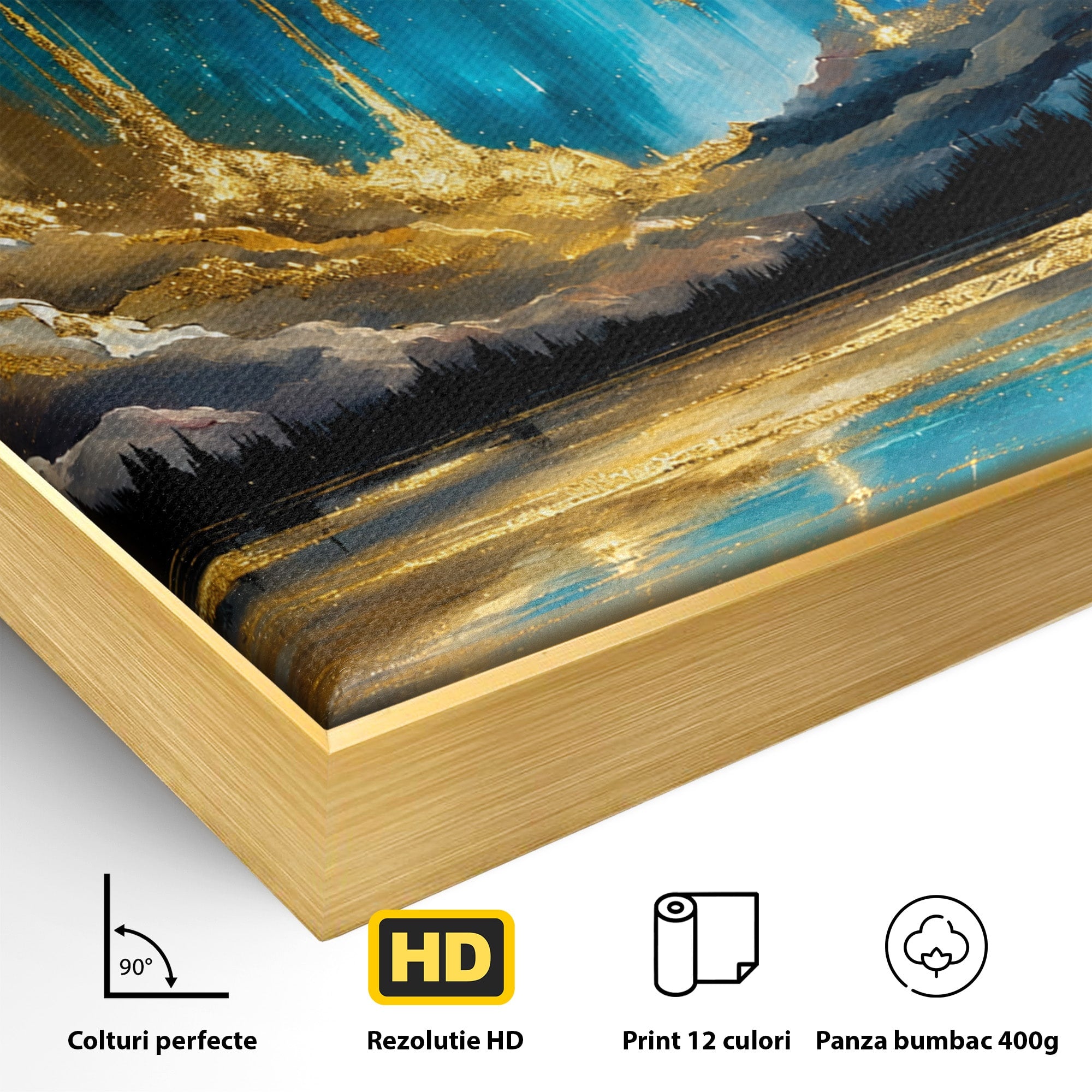 Tablou Canvas Premium LuxCanva® A1687, Cascada De Stele, Stele, Cer, Peisaj, Noapte, Living, Culori Vibrante