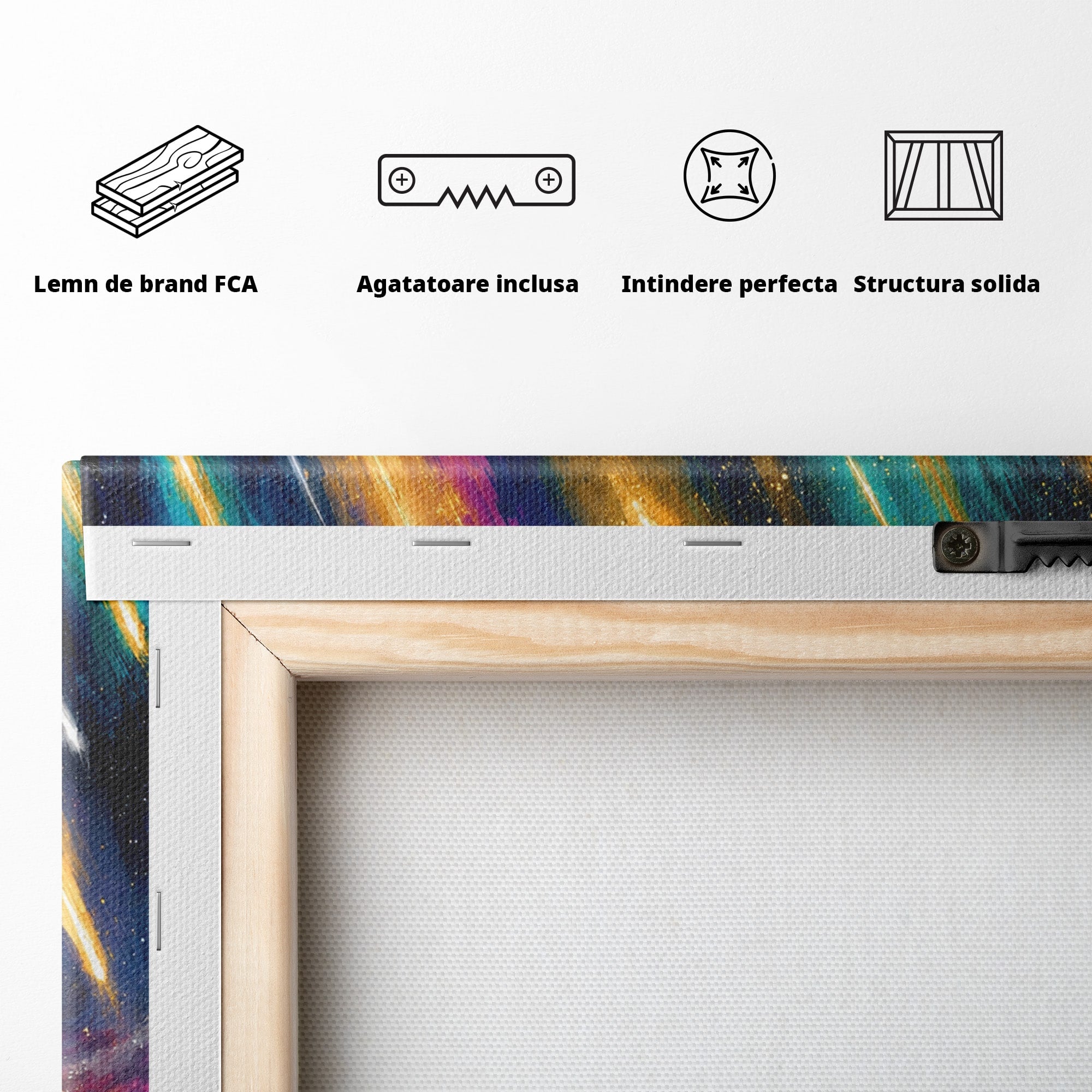 Tablou Canvas Premium LuxCanva® A1688, Ploua Cu Stele Cazatoare, Stele Cazatoare, Cer Instelat, Peisaj Nocturn, Mister, Living, Culori Vibrante