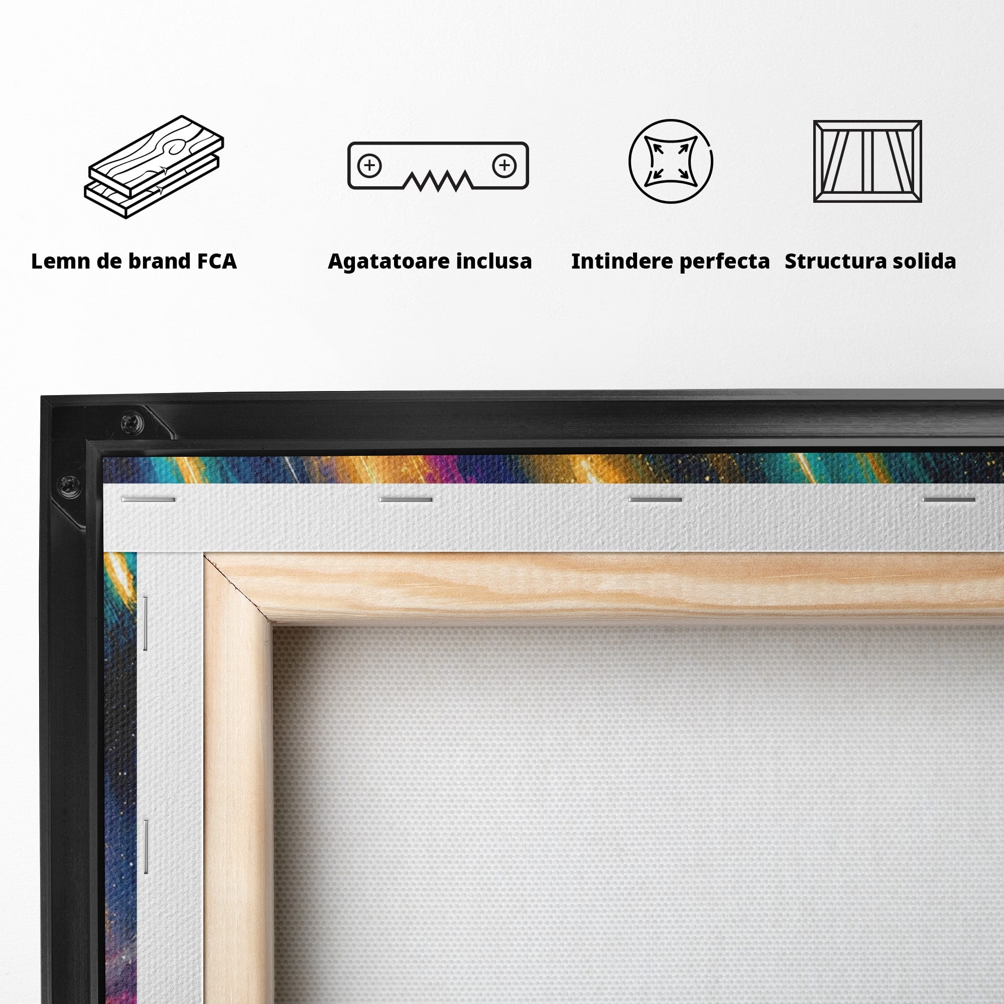 Tablou Canvas Premium LuxCanva® A1688, Ploua Cu Stele Cazatoare, Stele Cazatoare, Cer Instelat, Peisaj Nocturn, Mister, Living, Culori Vibrante
