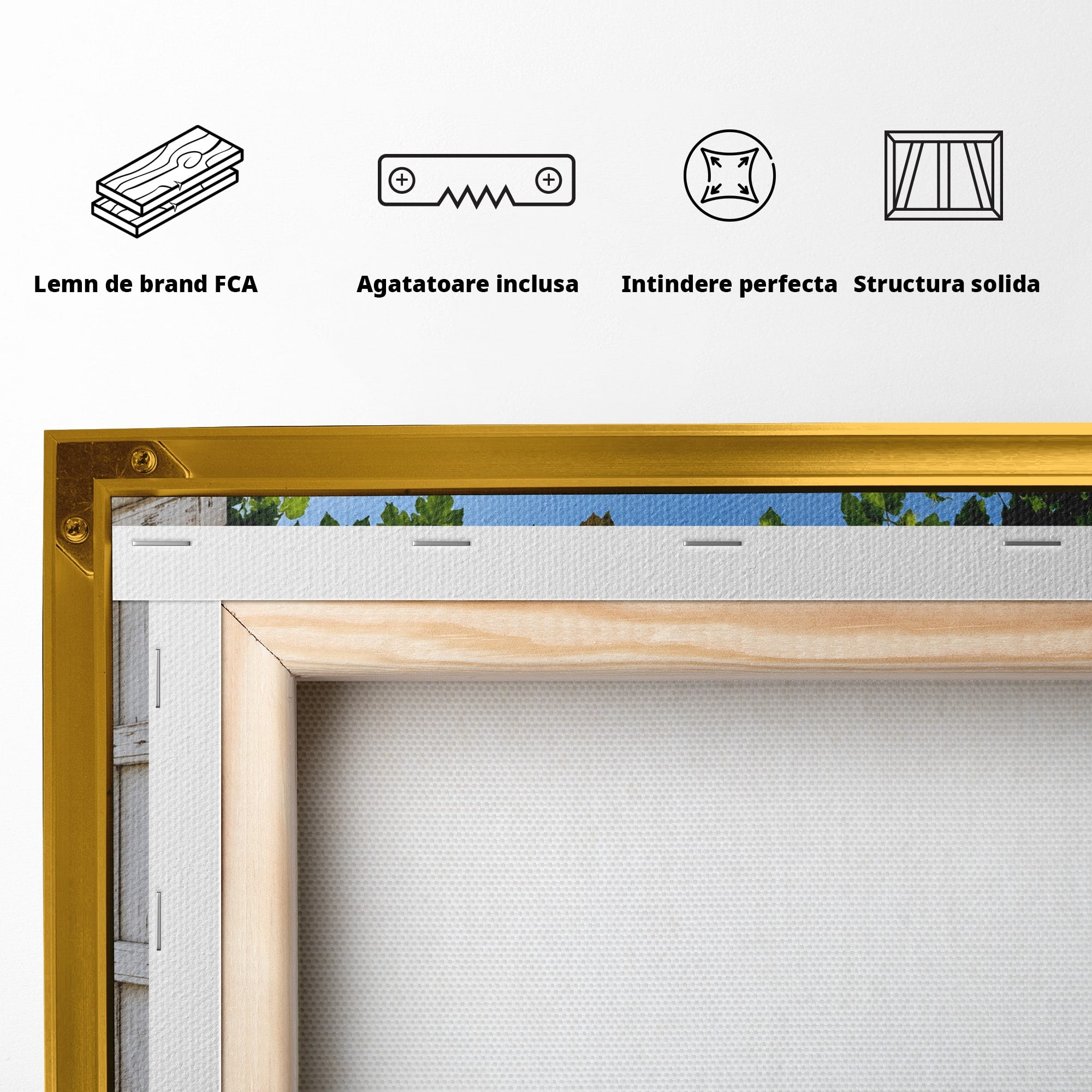 Tablou Canvas Premium LuxCanva® A1689, Priveliște Montană Din Fereastră, Peisaj, Munti, Fereastra, Natura, Living, Culori Vibrante