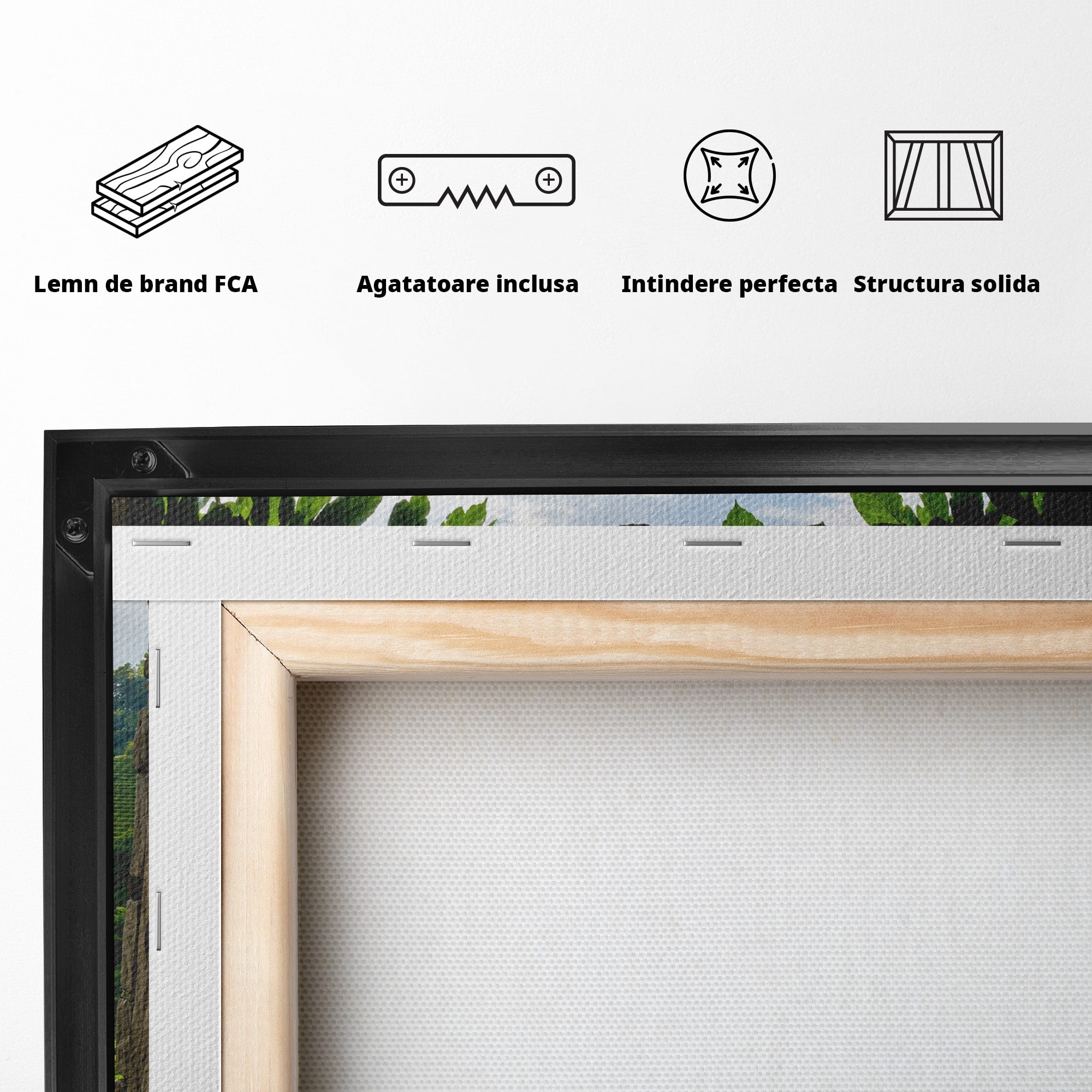 Tablou Canvas Premium LuxCanva® A1690, Terase Verzi Montane, Peisaj, Natura, Terase, Munti, Living, Dormitor, Culori Vibrante