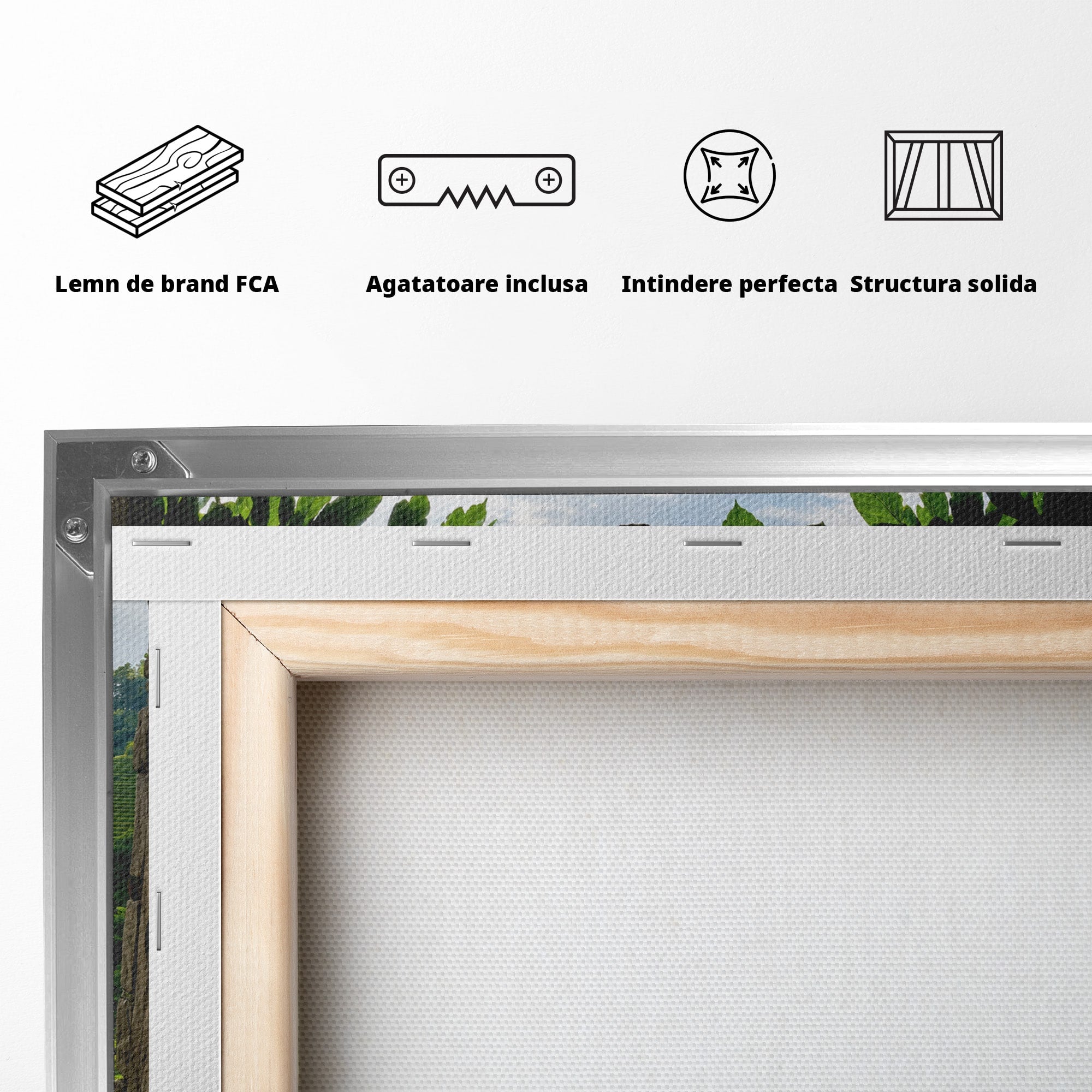 Tablou Canvas Premium LuxCanva® A1690, Terase Verzi Montane, Peisaj, Natura, Terase, Munti, Living, Dormitor, Culori Vibrante
