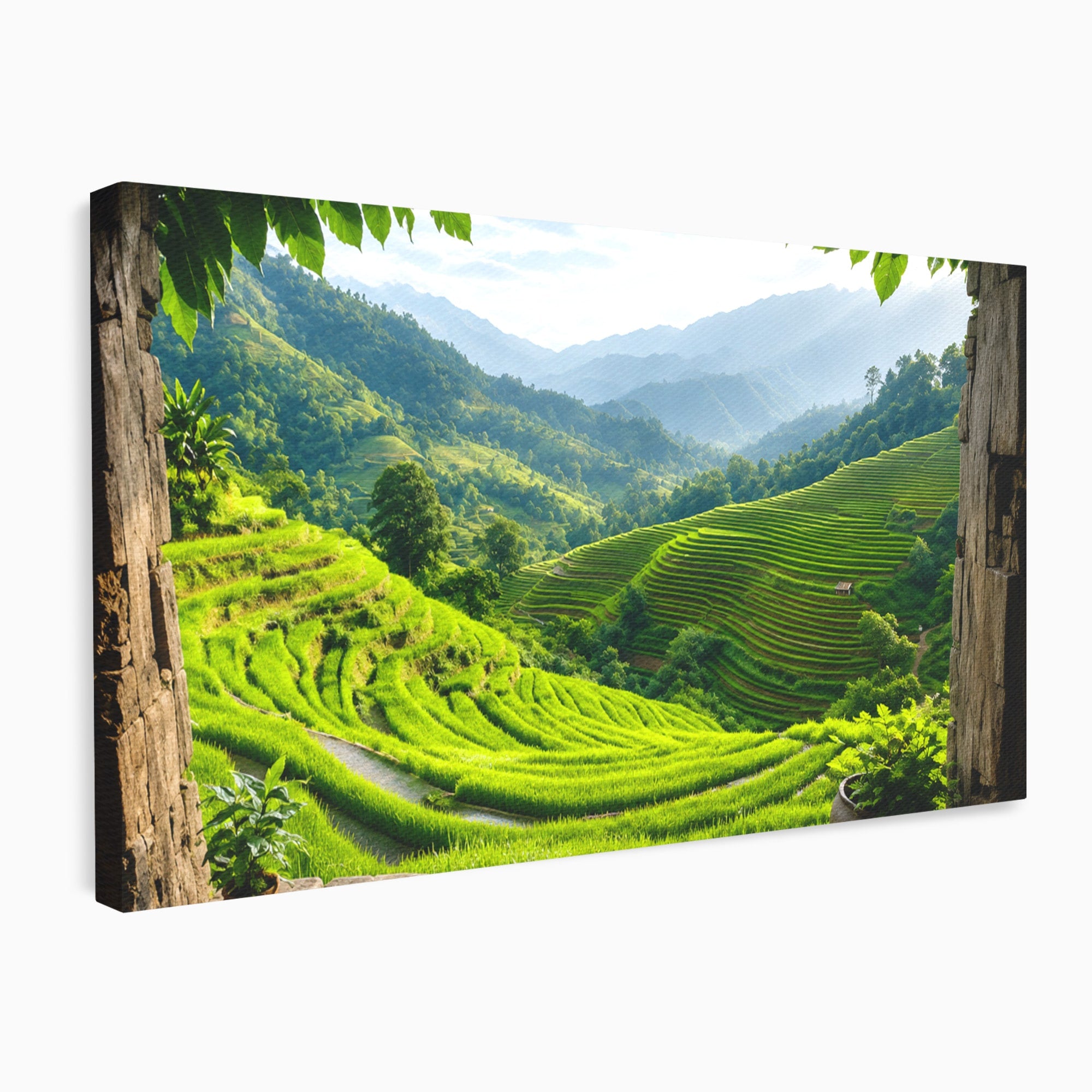 Tablou Canvas Premium LuxCanva® A1690, Terase Verzi Montane, Peisaj, Natura, Terase, Munti, Living, Dormitor, Culori Vibrante
