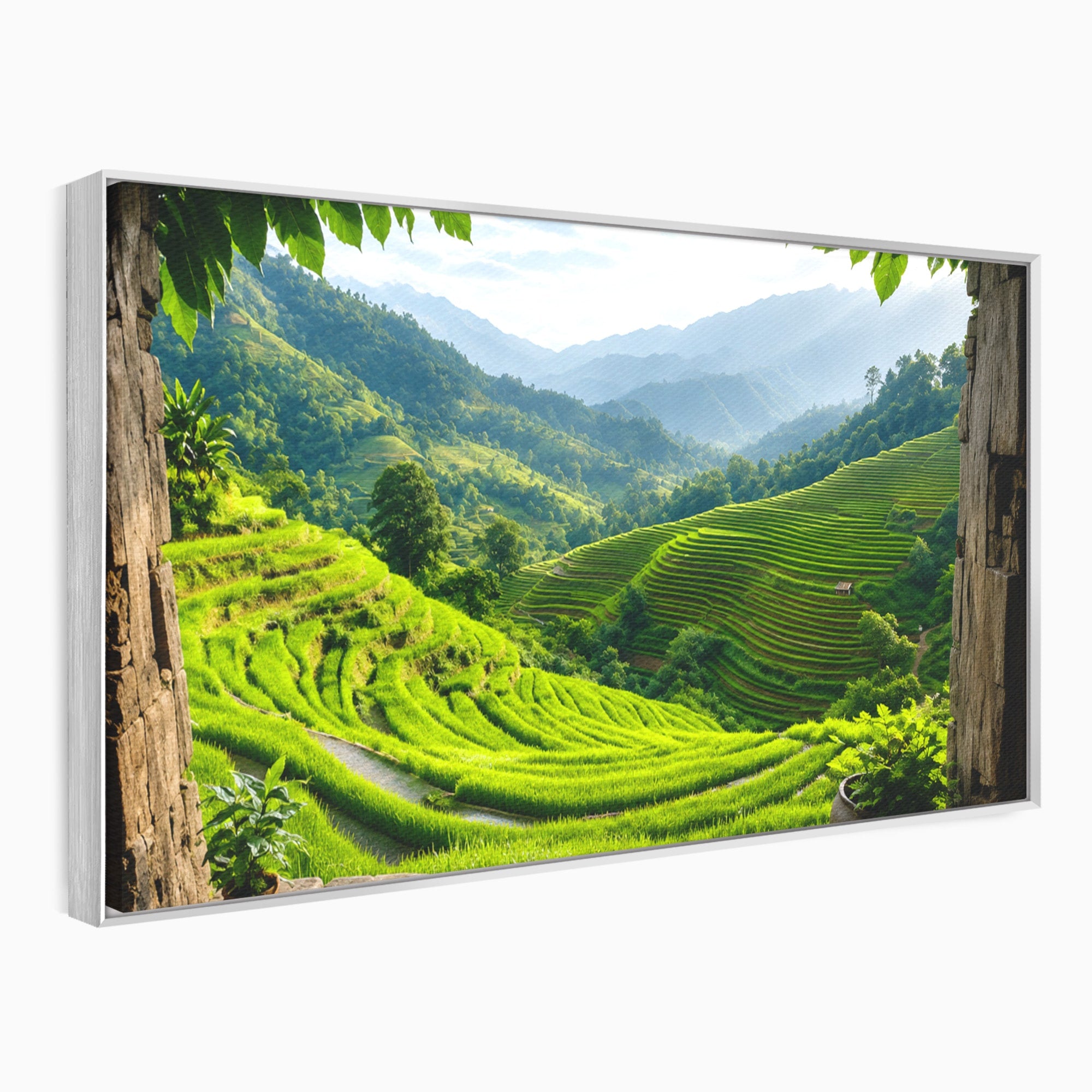 Tablou Canvas Premium LuxCanva® A1690, Terase Verzi Montane, Peisaj, Natura, Terase, Munti, Living, Dormitor, Culori Vibrante