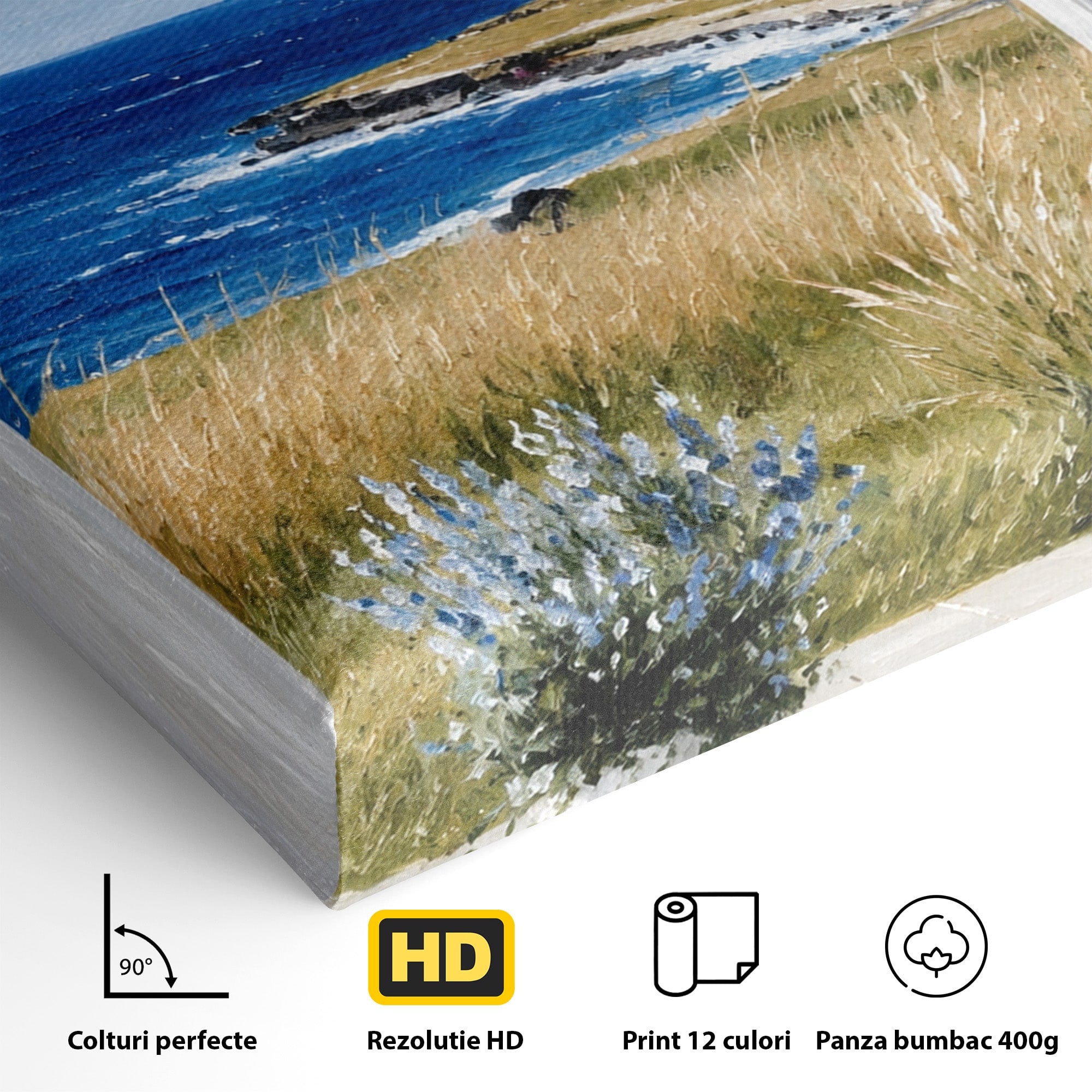 Tablou Canvas Premium LuxCanva® A1691, Vedere Spre Mare, Peisaj, Mare, Fereastra, Living, Relaxare, Culori Vibrante