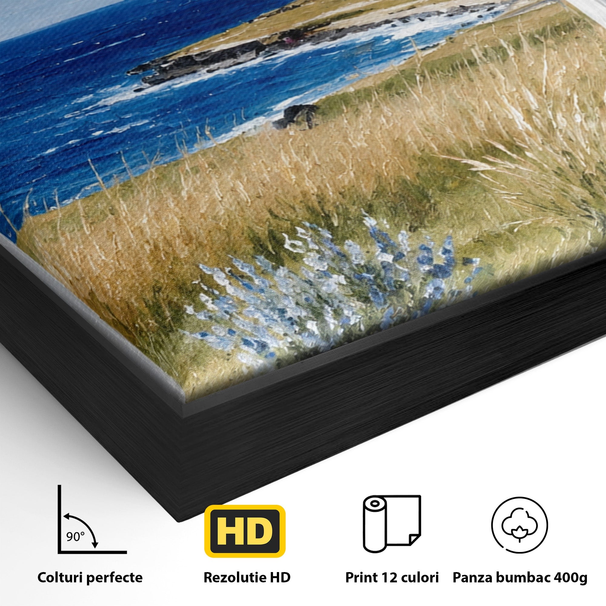 Tablou Canvas Premium LuxCanva® A1691, Vedere Spre Mare, Peisaj, Mare, Fereastra, Living, Relaxare, Culori Vibrante