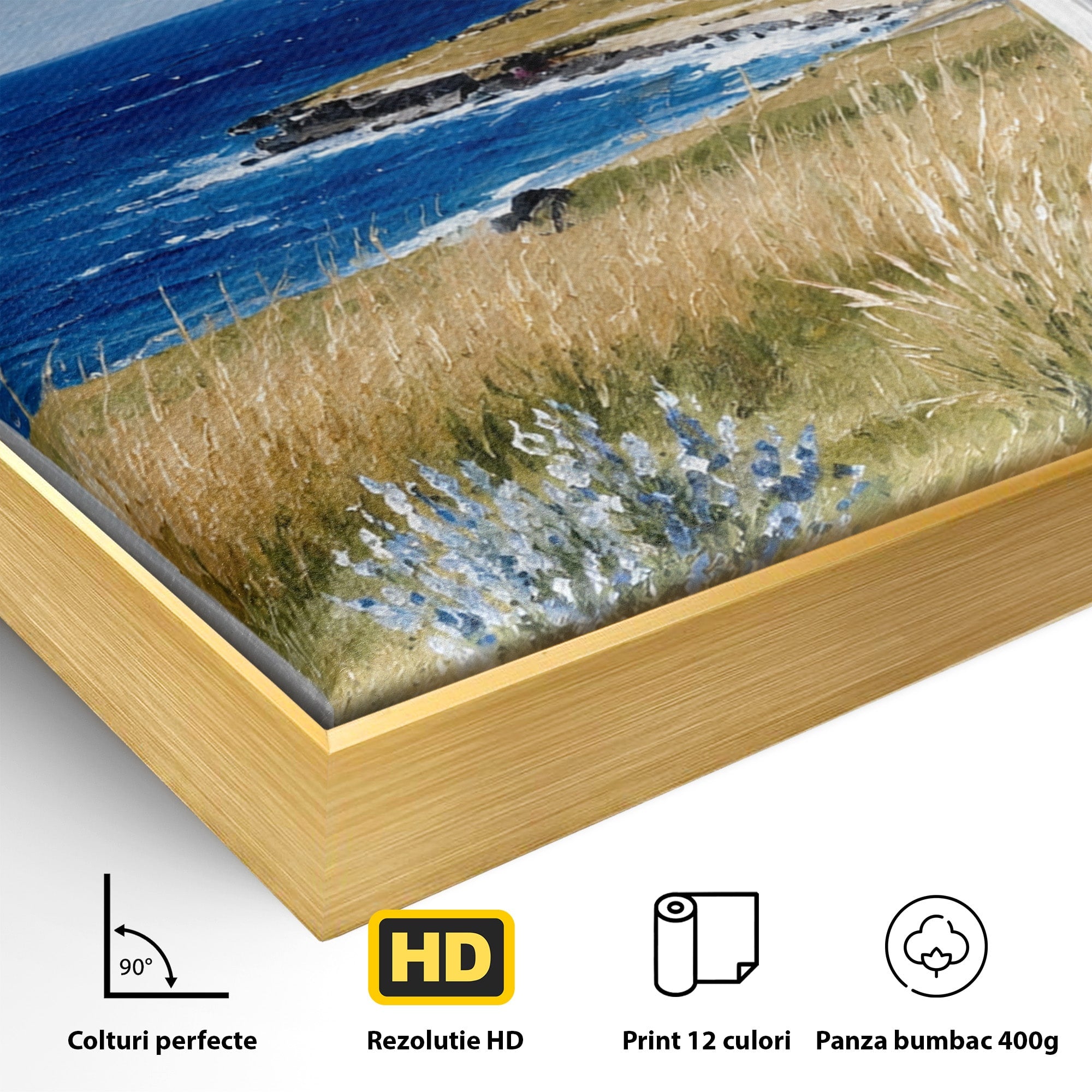 Tablou Canvas Premium LuxCanva® A1691, Vedere Spre Mare, Peisaj, Mare, Fereastra, Living, Relaxare, Culori Vibrante