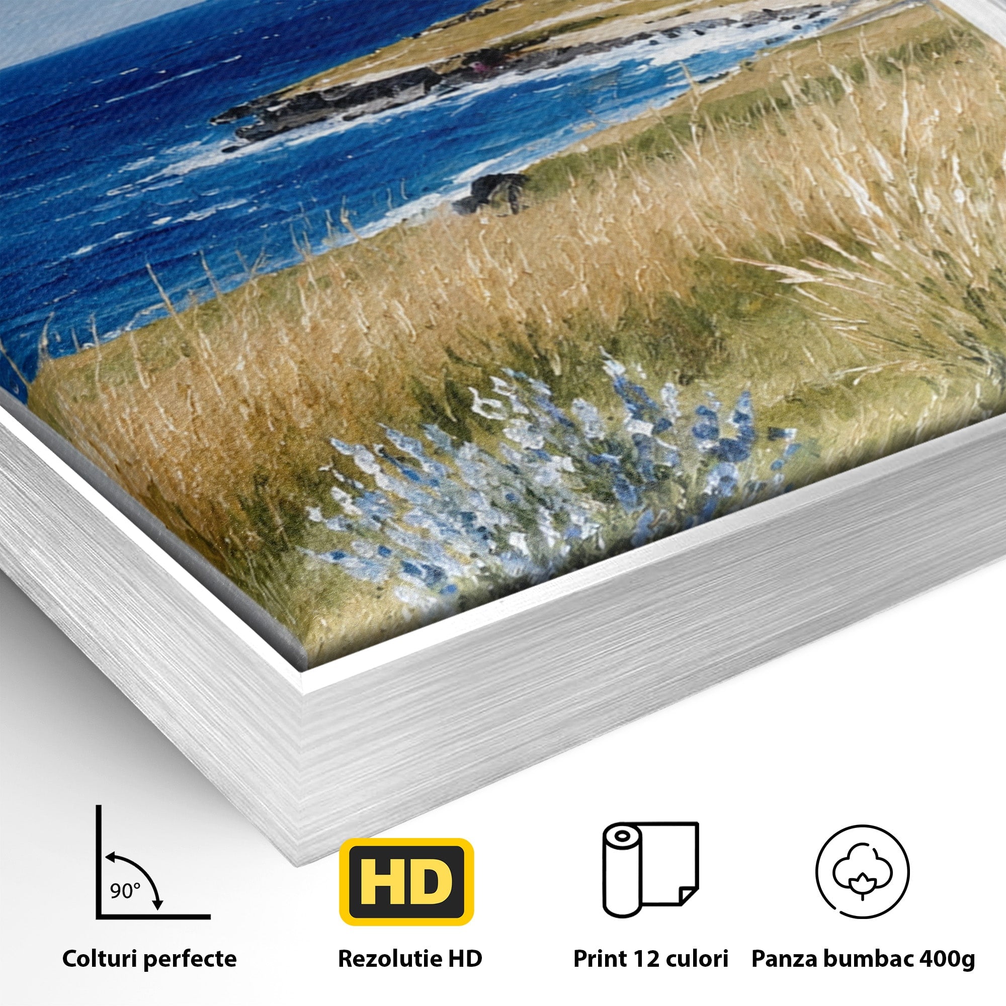 Tablou Canvas Premium LuxCanva® A1691, Vedere Spre Mare, Peisaj, Mare, Fereastra, Living, Relaxare, Culori Vibrante