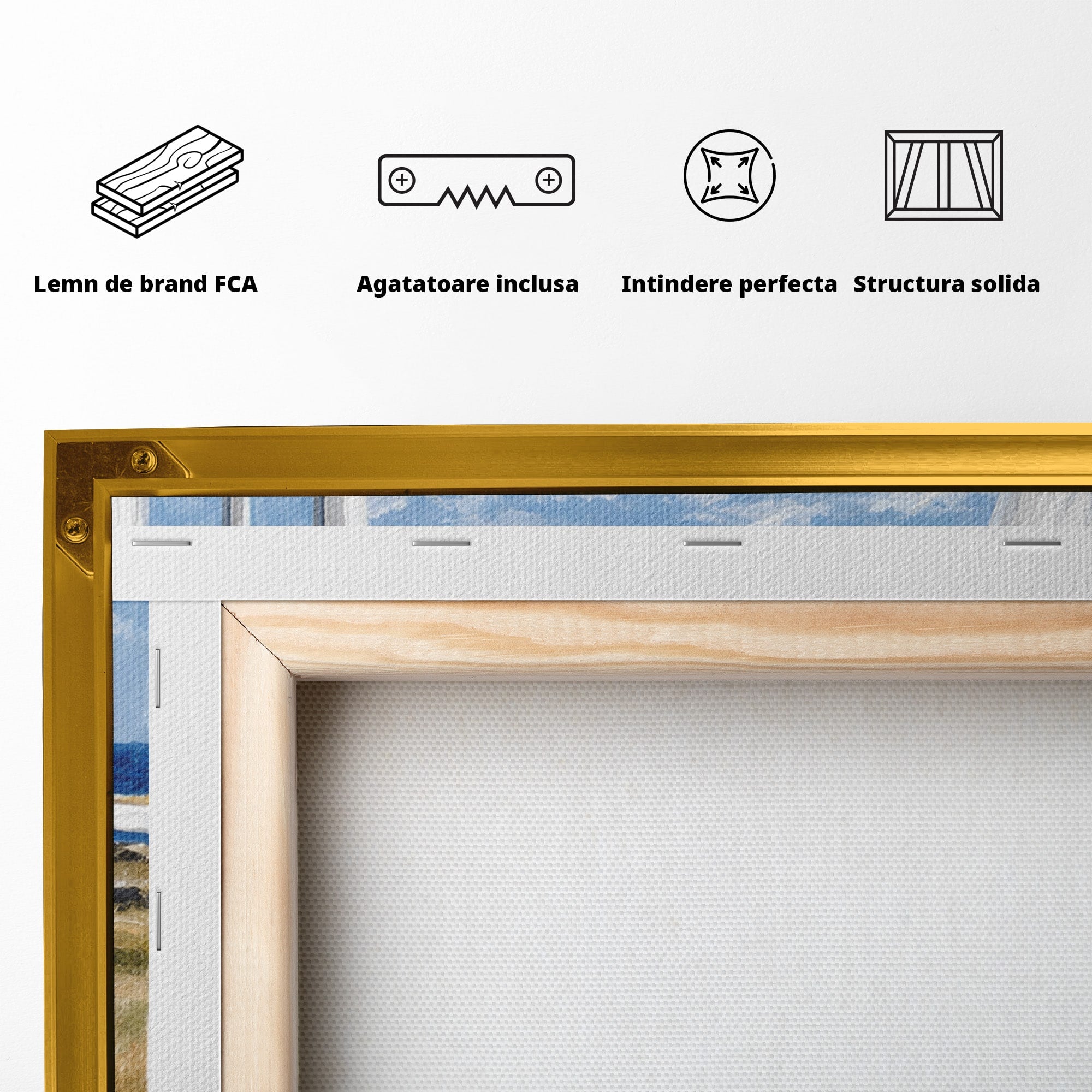 Tablou Canvas Premium LuxCanva® A1691, Vedere Spre Mare, Peisaj, Mare, Fereastra, Living, Relaxare, Culori Vibrante