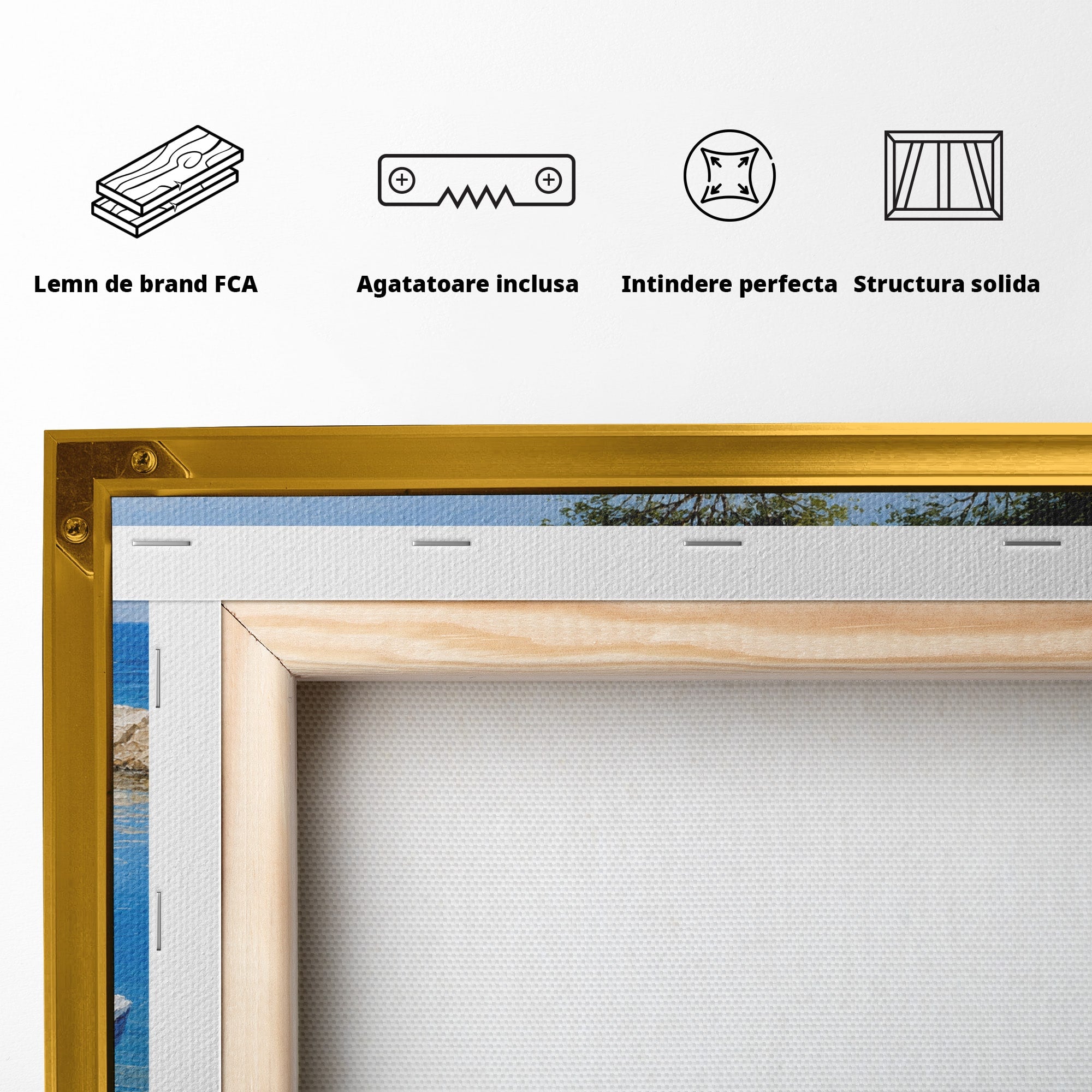 Tablou Canvas Premium LuxCanva® A1693, Barci La Tarm, Mare, Barci, Peisaj, Natura, Living, Culori Vibrante