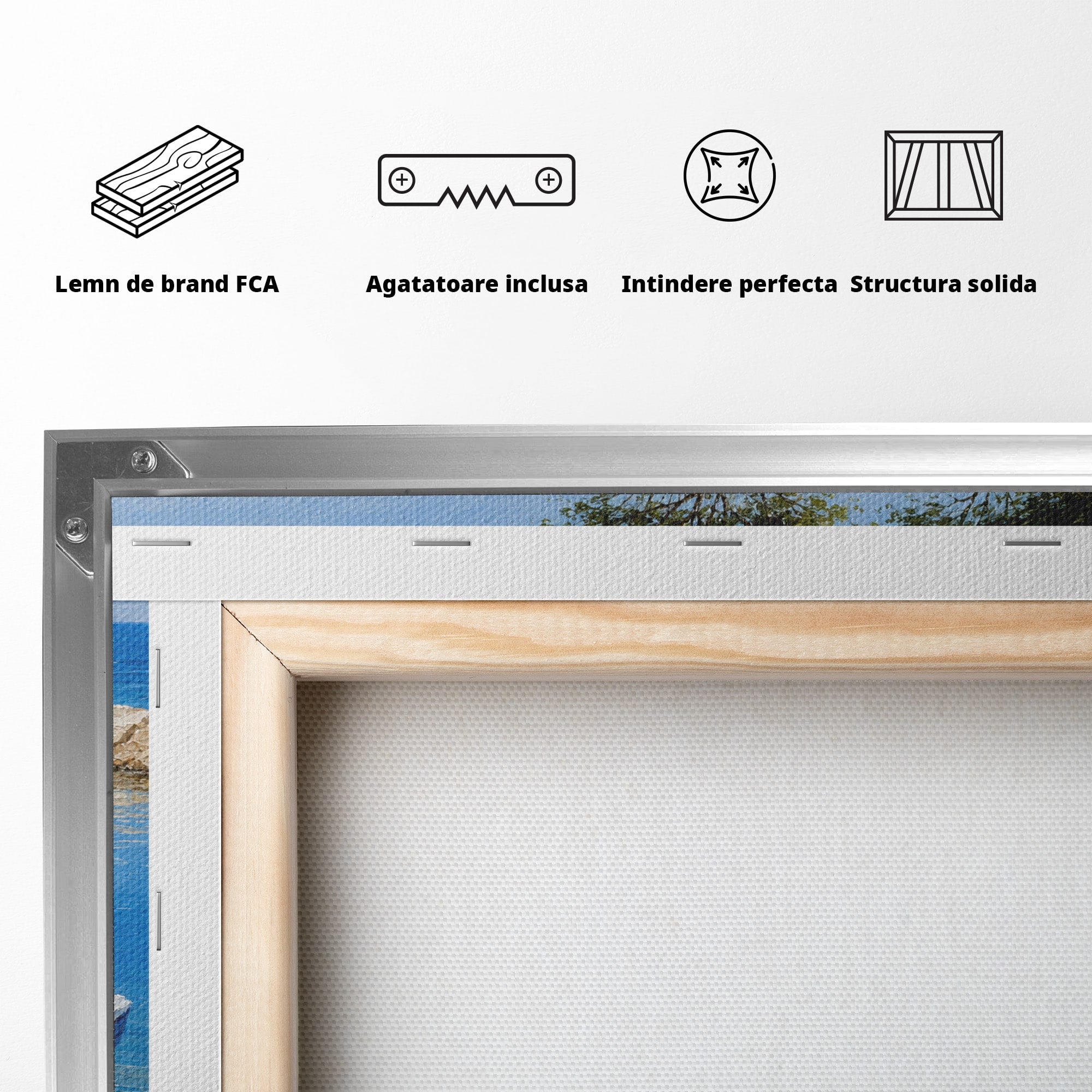 Tablou Canvas Premium LuxCanva® A1693, Barci La Tarm, Mare, Barci, Peisaj, Natura, Living, Culori Vibrante