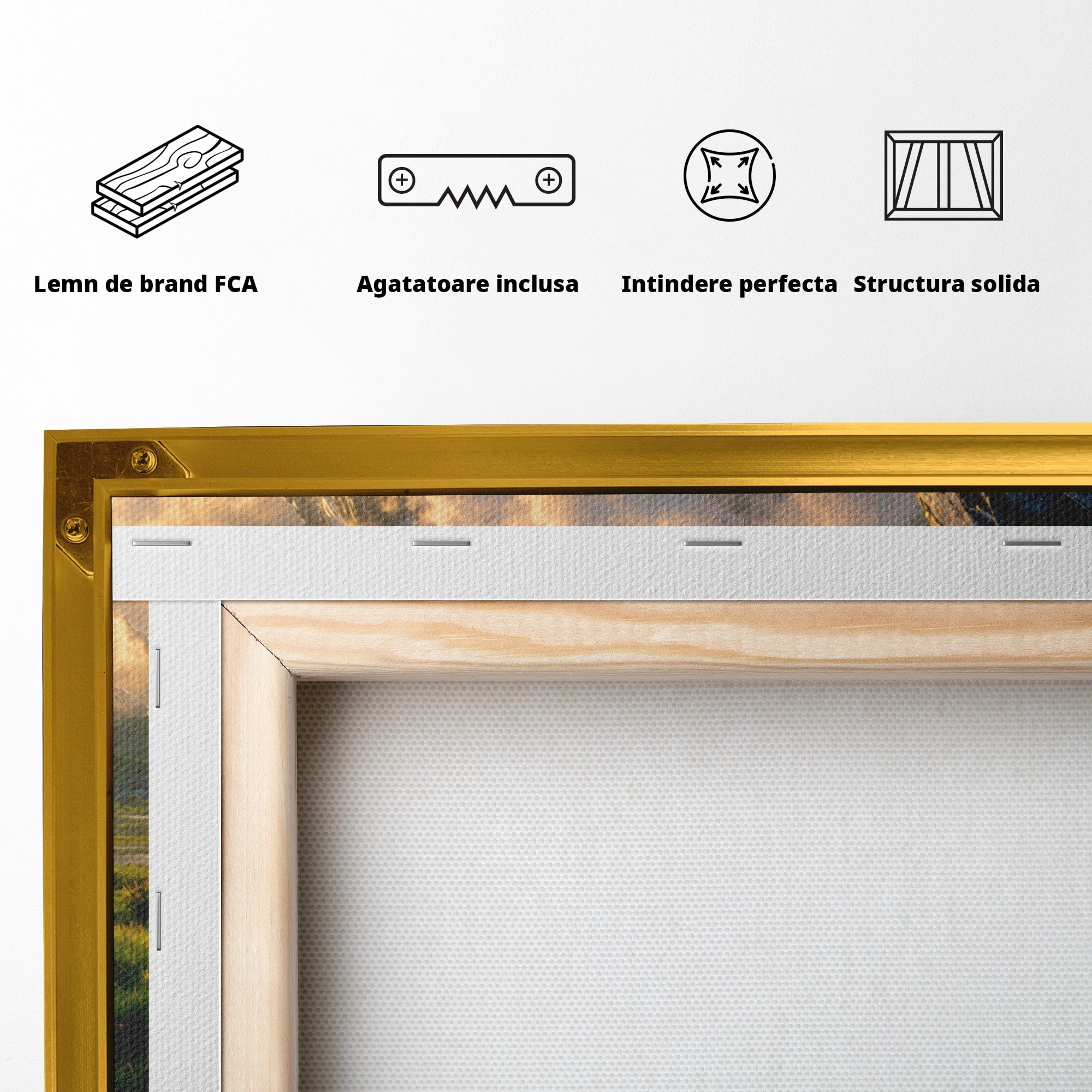 Tablou Canvas Premium LuxCanva® A1694, Peisaj Montan Idilic, Munti, Apus, Natura, Peisaj, Reflectie, Living, Dormitor, Culori Vibrante