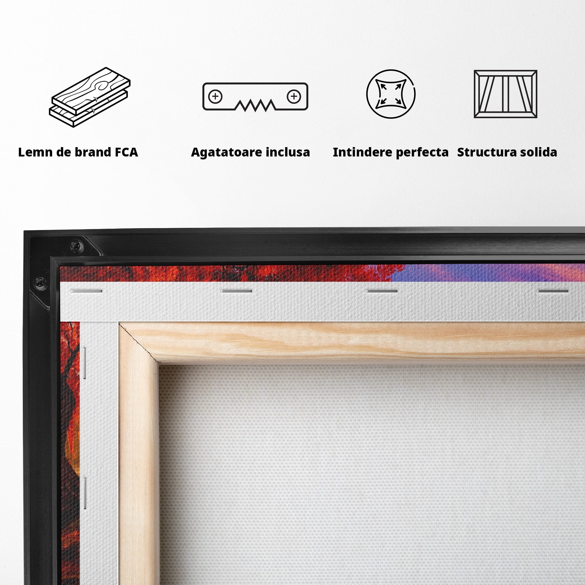 Tablou Canvas Premium LuxCanva® A1695, Copacul De Foc, Copac, Lac, Apus, Natura, Peisaj, Living, Culori Vibrante