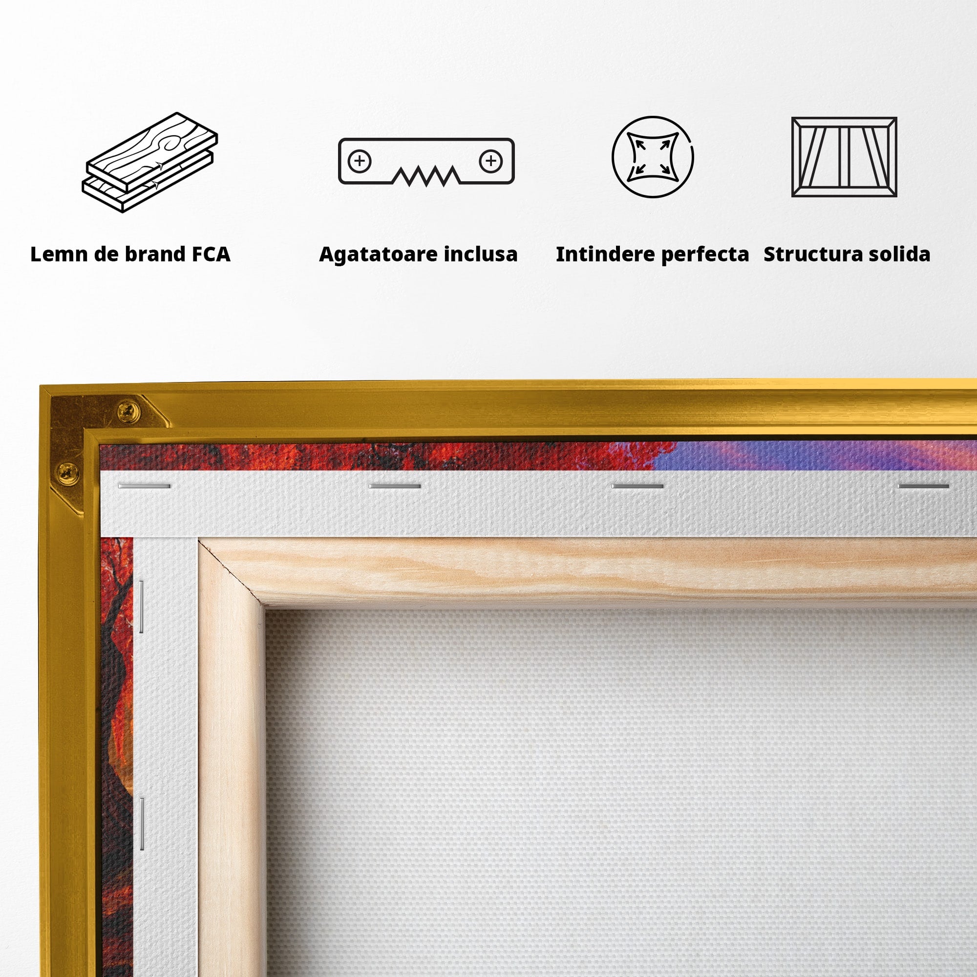 Tablou Canvas Premium LuxCanva® A1695, Copacul De Foc, Copac, Lac, Apus, Natura, Peisaj, Living, Culori Vibrante