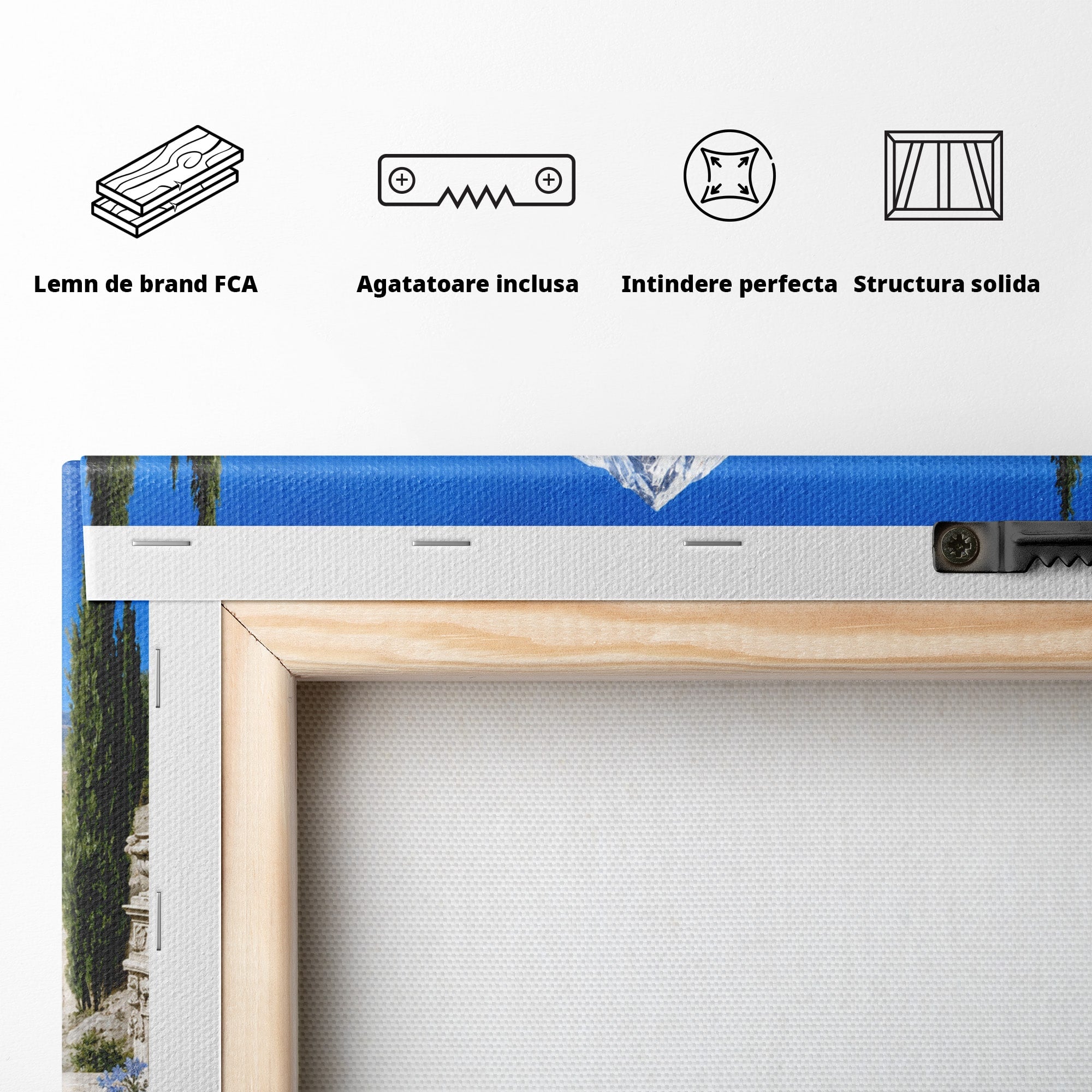 Tablou Canvas Premium LuxCanva® A1697, Peisaj Montan Pitoresc, Peisaj, Munte, Lac, Natura, Relaxare, Living, Dormitor, Culori Vibrante