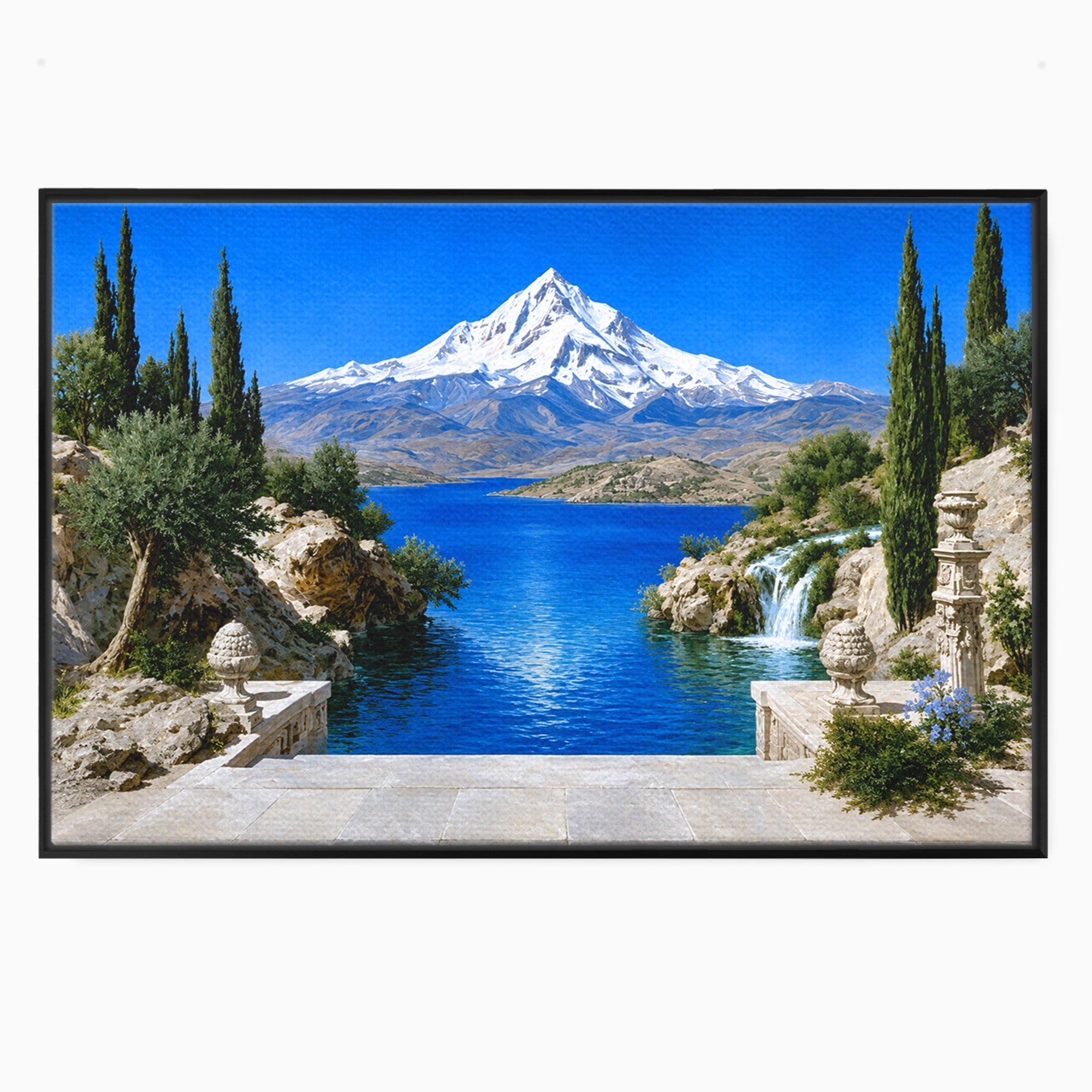 Tablou Canvas Premium LuxCanva® A1697, Peisaj Montan Pitoresc, Peisaj, Munte, Lac, Natura, Relaxare, Living, Dormitor, Culori Vibrante
