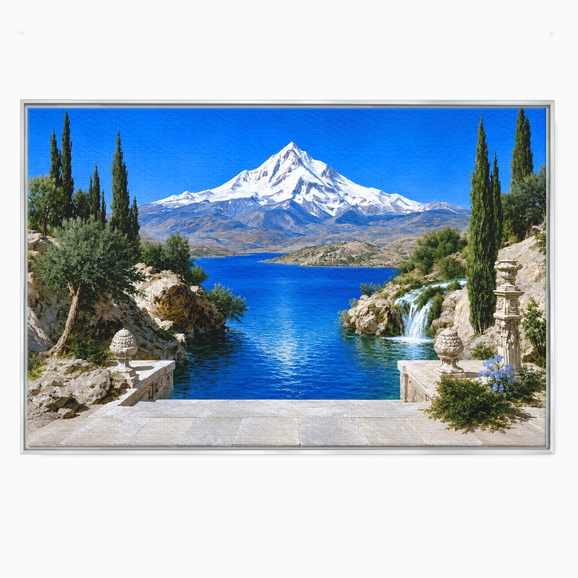 Tablou Canvas Premium LuxCanva® A1697, Peisaj Montan Pitoresc, Peisaj, Munte, Lac, Natura, Relaxare, Living, Dormitor, Culori Vibrante