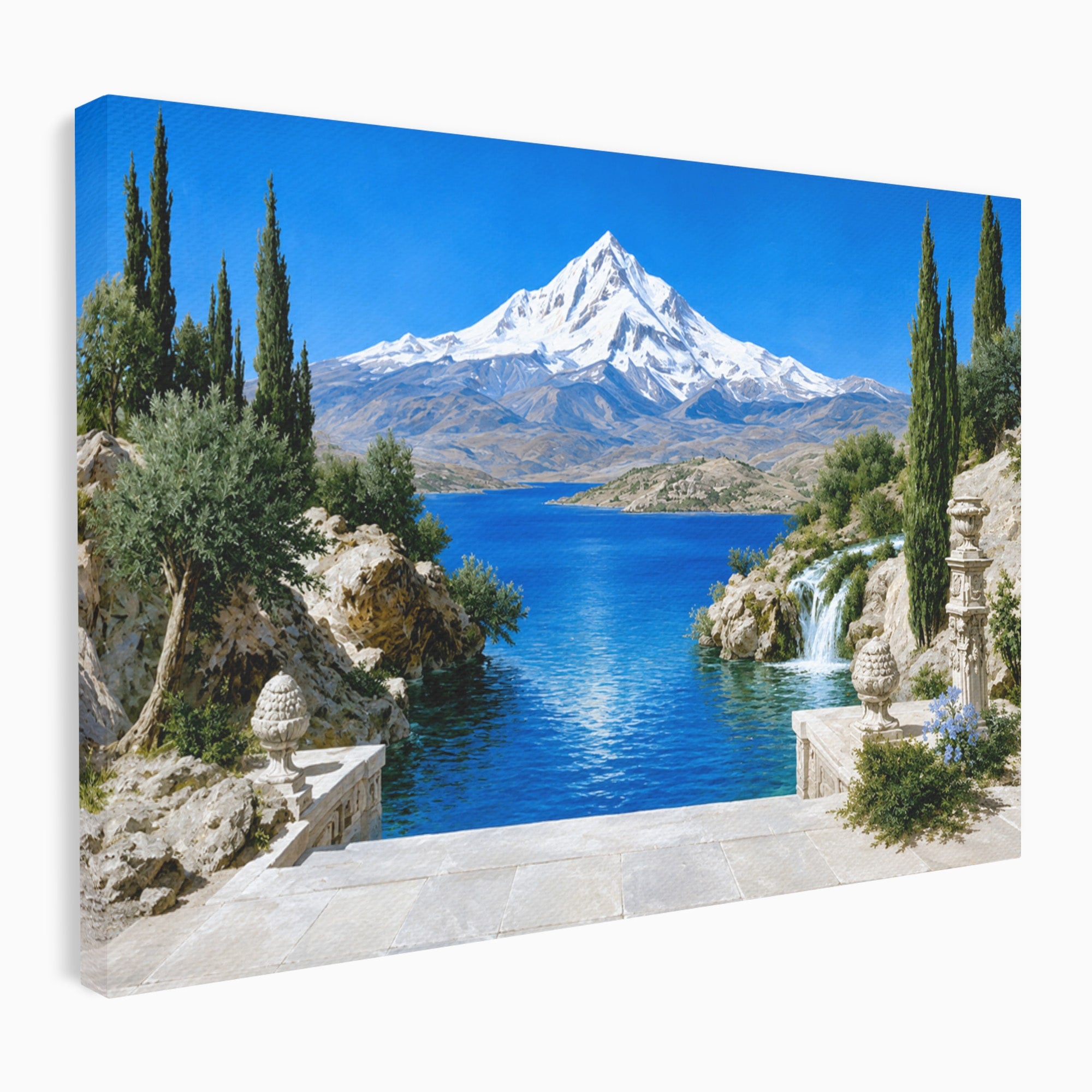 Tablou Canvas Premium LuxCanva® A1697, Peisaj Montan Pitoresc, Peisaj, Munte, Lac, Natura, Relaxare, Living, Dormitor, Culori Vibrante