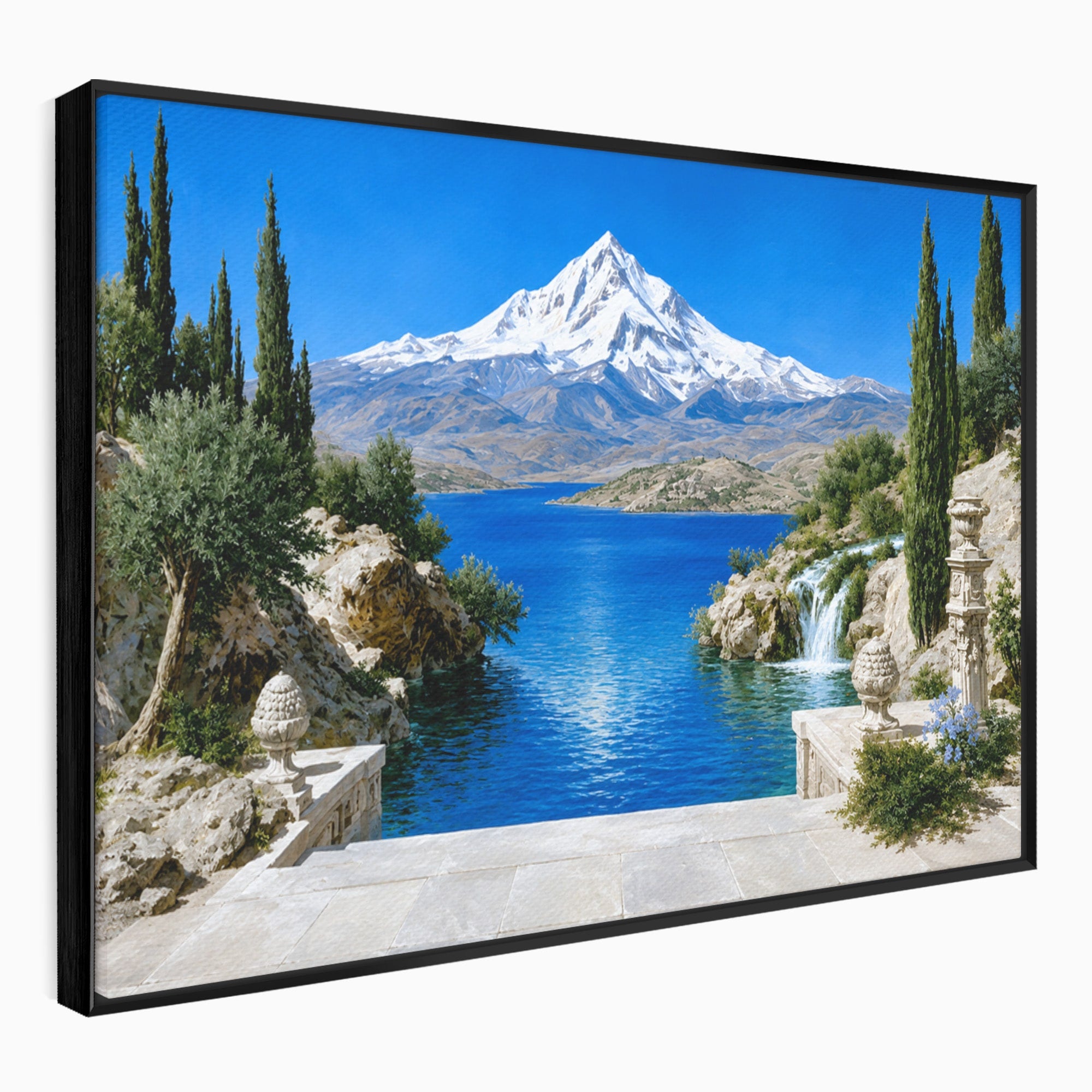Tablou Canvas Premium LuxCanva® A1697, Peisaj Montan Pitoresc, Peisaj, Munte, Lac, Natura, Relaxare, Living, Dormitor, Culori Vibrante
