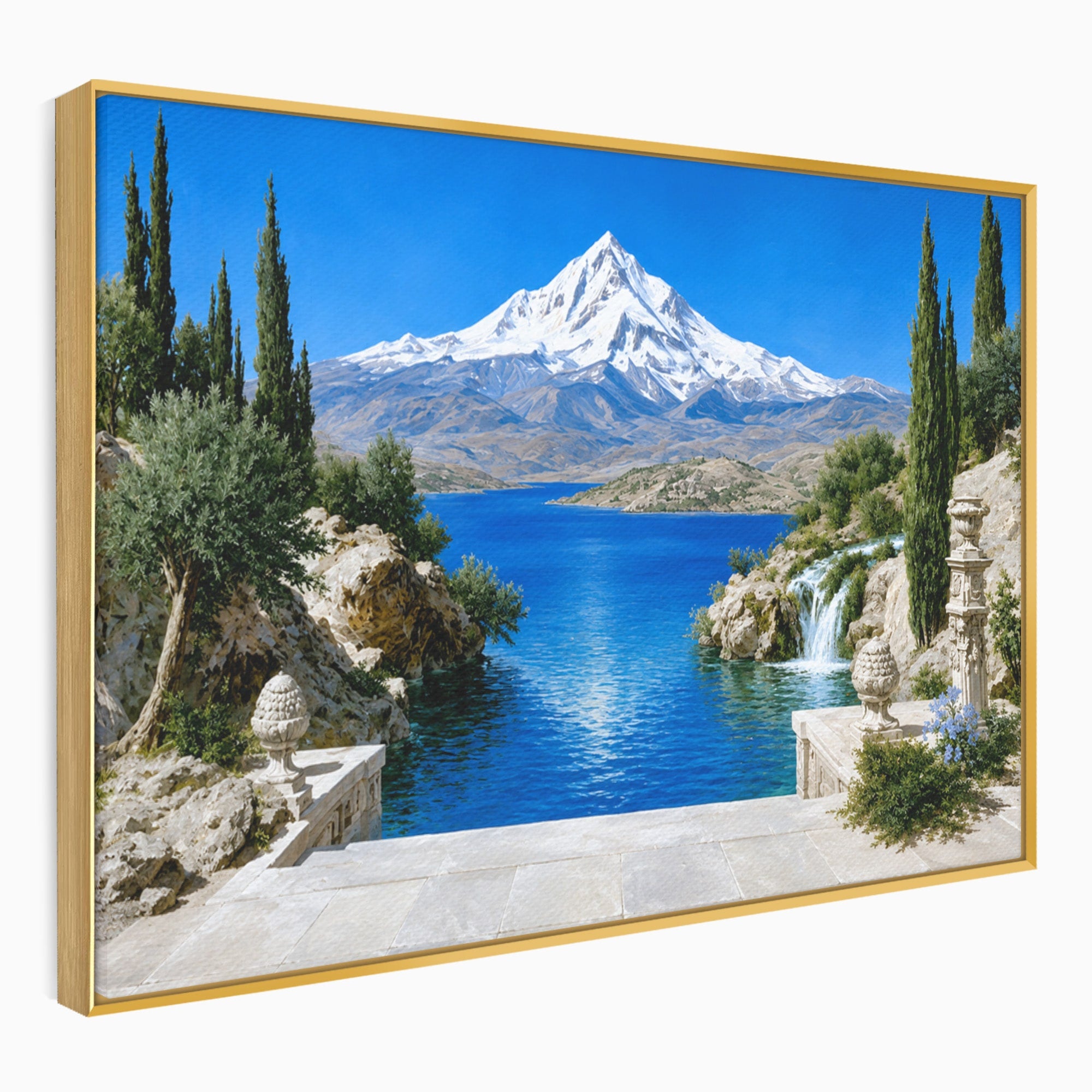 Tablou Canvas Premium LuxCanva® A1697, Peisaj Montan Pitoresc, Peisaj, Munte, Lac, Natura, Relaxare, Living, Dormitor, Culori Vibrante