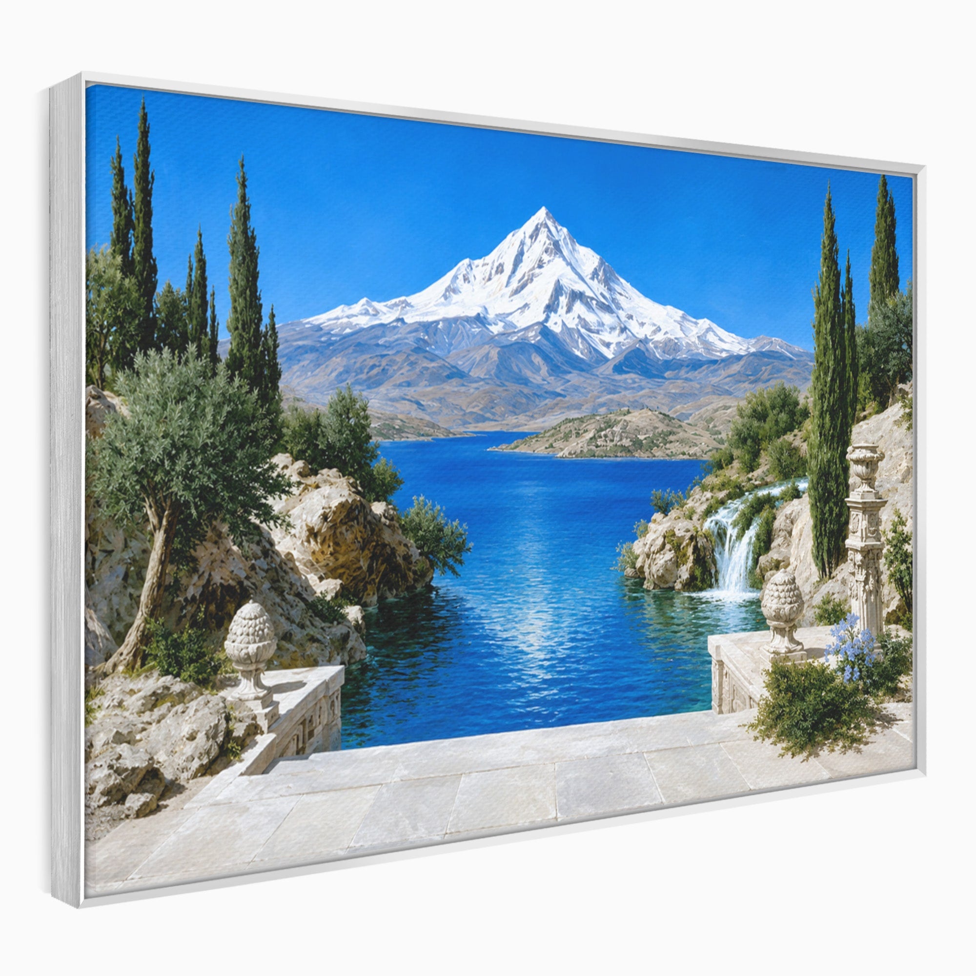 Tablou Canvas Premium LuxCanva® A1697, Peisaj Montan Pitoresc, Peisaj, Munte, Lac, Natura, Relaxare, Living, Dormitor, Culori Vibrante
