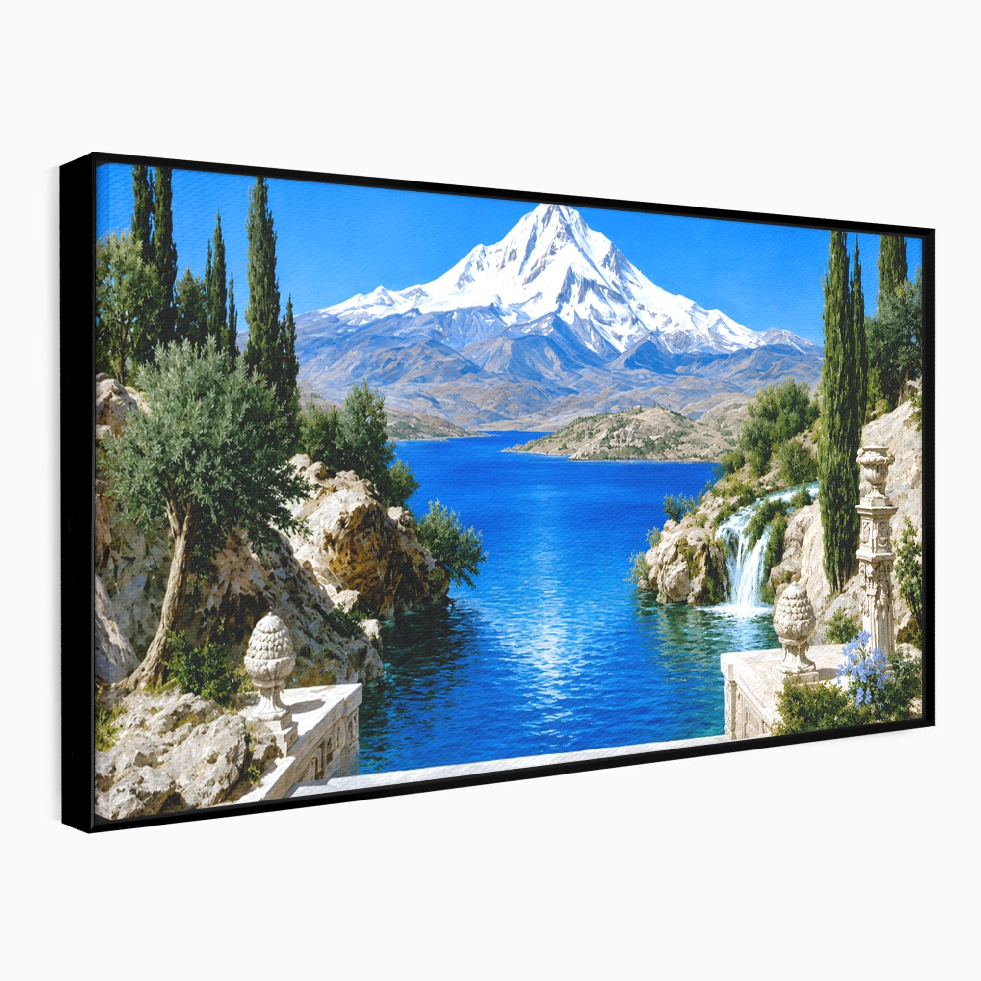 Tablou Canvas Premium LuxCanva® A1697, Peisaj Montan Pitoresc, Peisaj, Munte, Lac, Natura, Relaxare, Living, Dormitor, Culori Vibrante