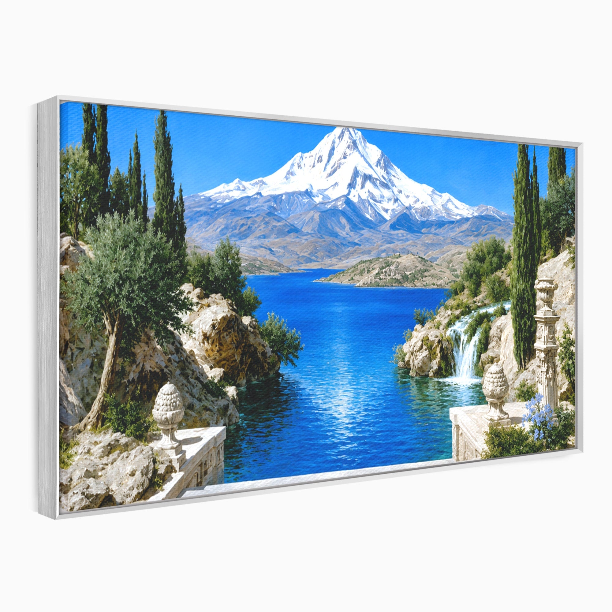 Tablou Canvas Premium LuxCanva® A1697, Peisaj Montan Pitoresc, Peisaj, Munte, Lac, Natura, Relaxare, Living, Dormitor, Culori Vibrante
