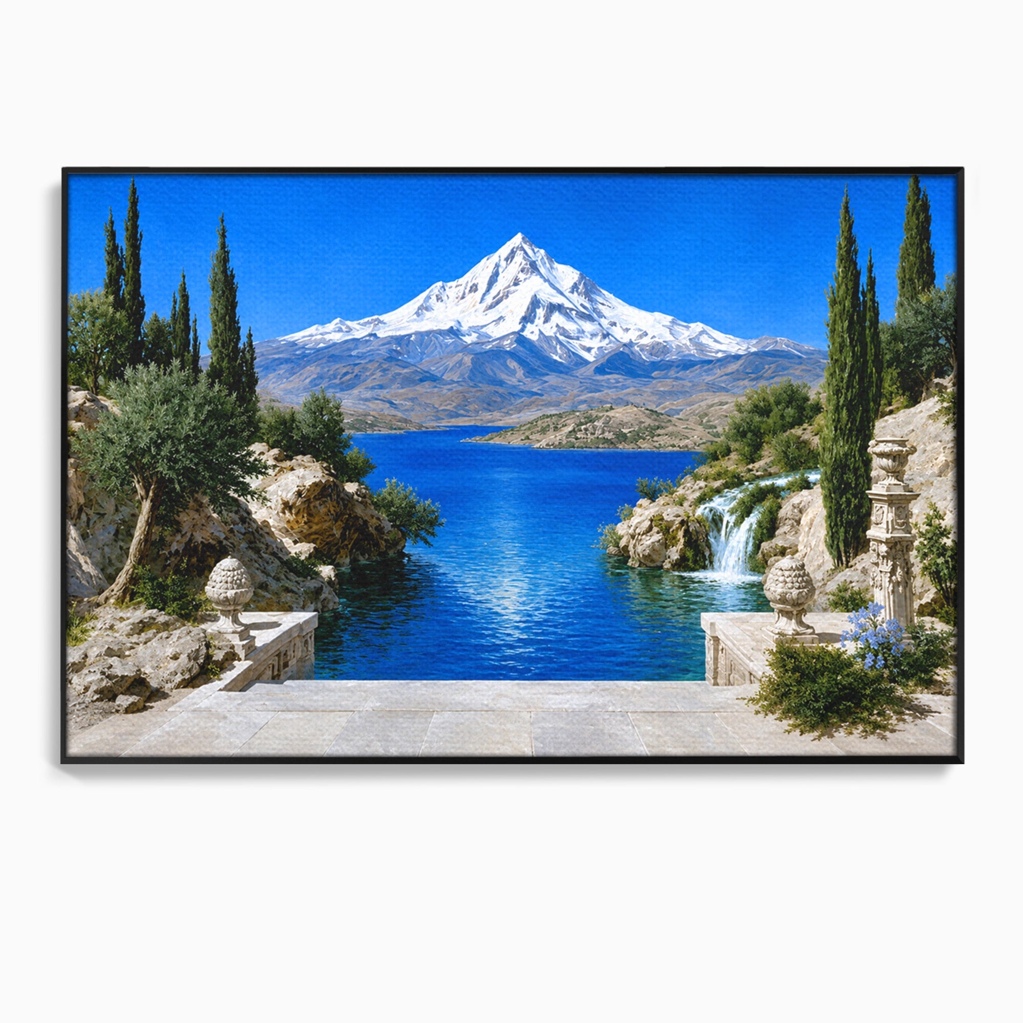 Tablou Canvas Premium LuxCanva® A1697, Peisaj Montan Pitoresc, Peisaj, Munte, Lac, Natura, Relaxare, Living, Dormitor, Culori Vibrante