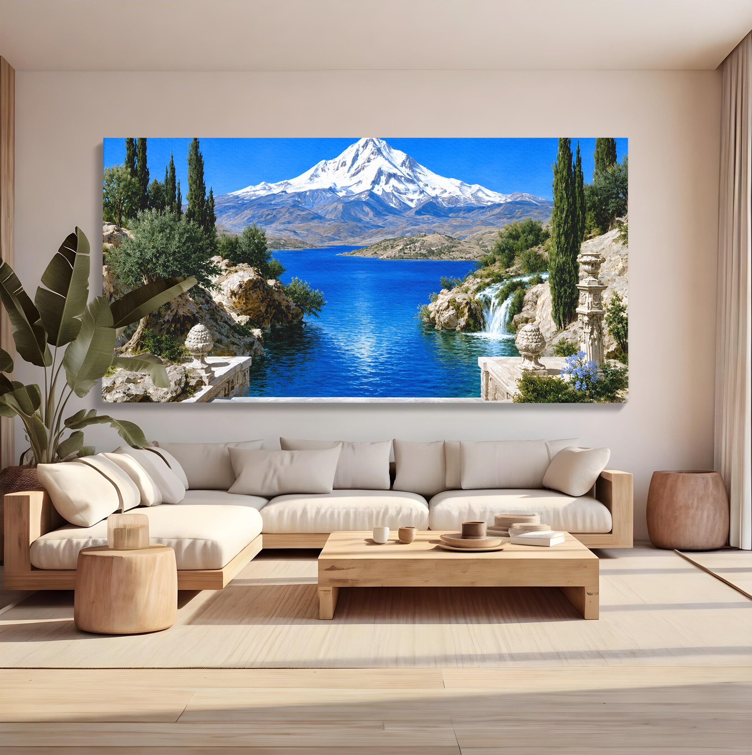Tablou Canvas Premium LuxCanva® A1697, Peisaj Montan Pitoresc, Peisaj, Munte, Lac, Natura, Relaxare, Living, Dormitor, Culori Vibrante