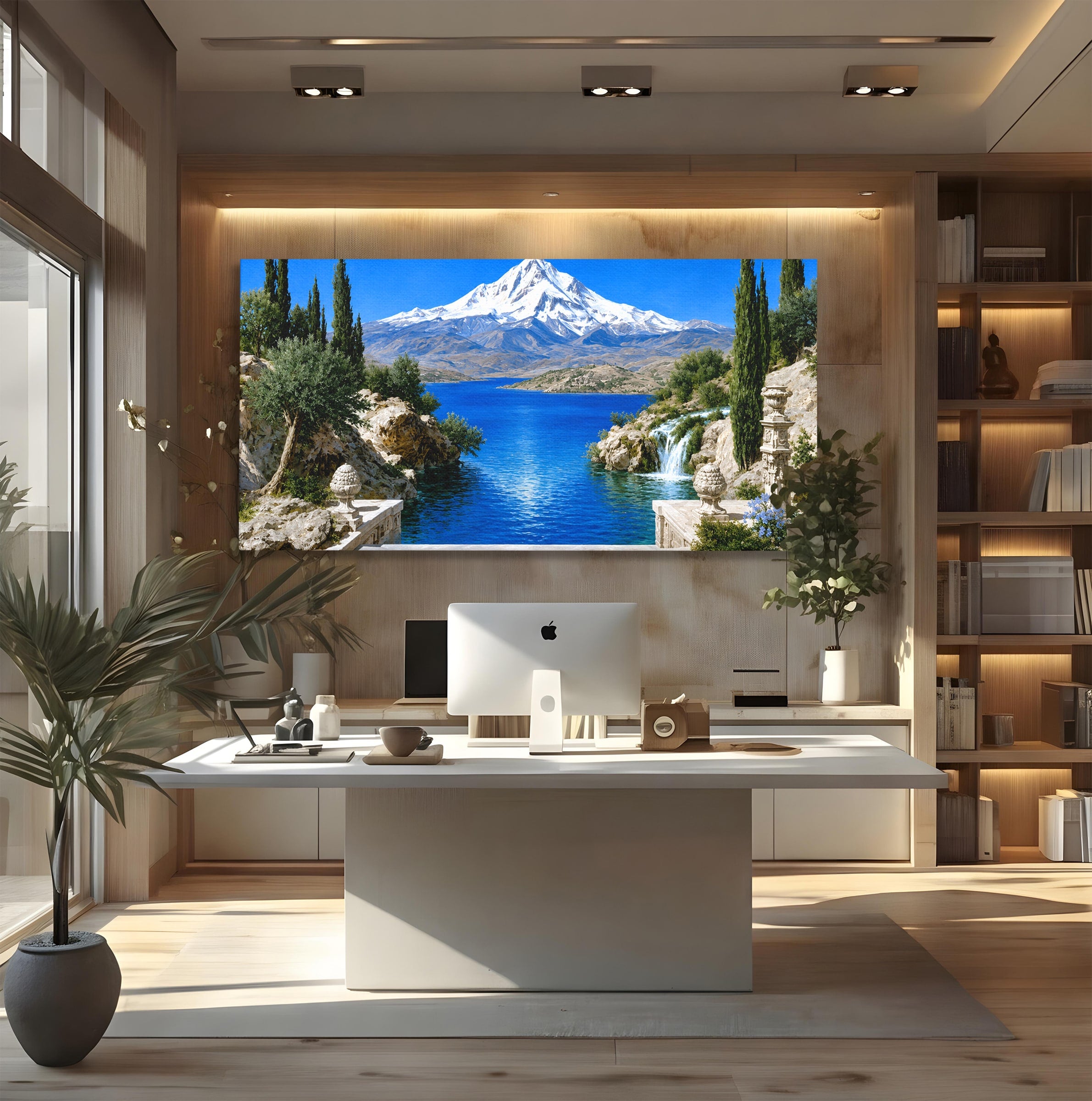 Tablou Canvas Premium LuxCanva® A1697, Peisaj Montan Pitoresc, Peisaj, Munte, Lac, Natura, Relaxare, Living, Dormitor, Culori Vibrante