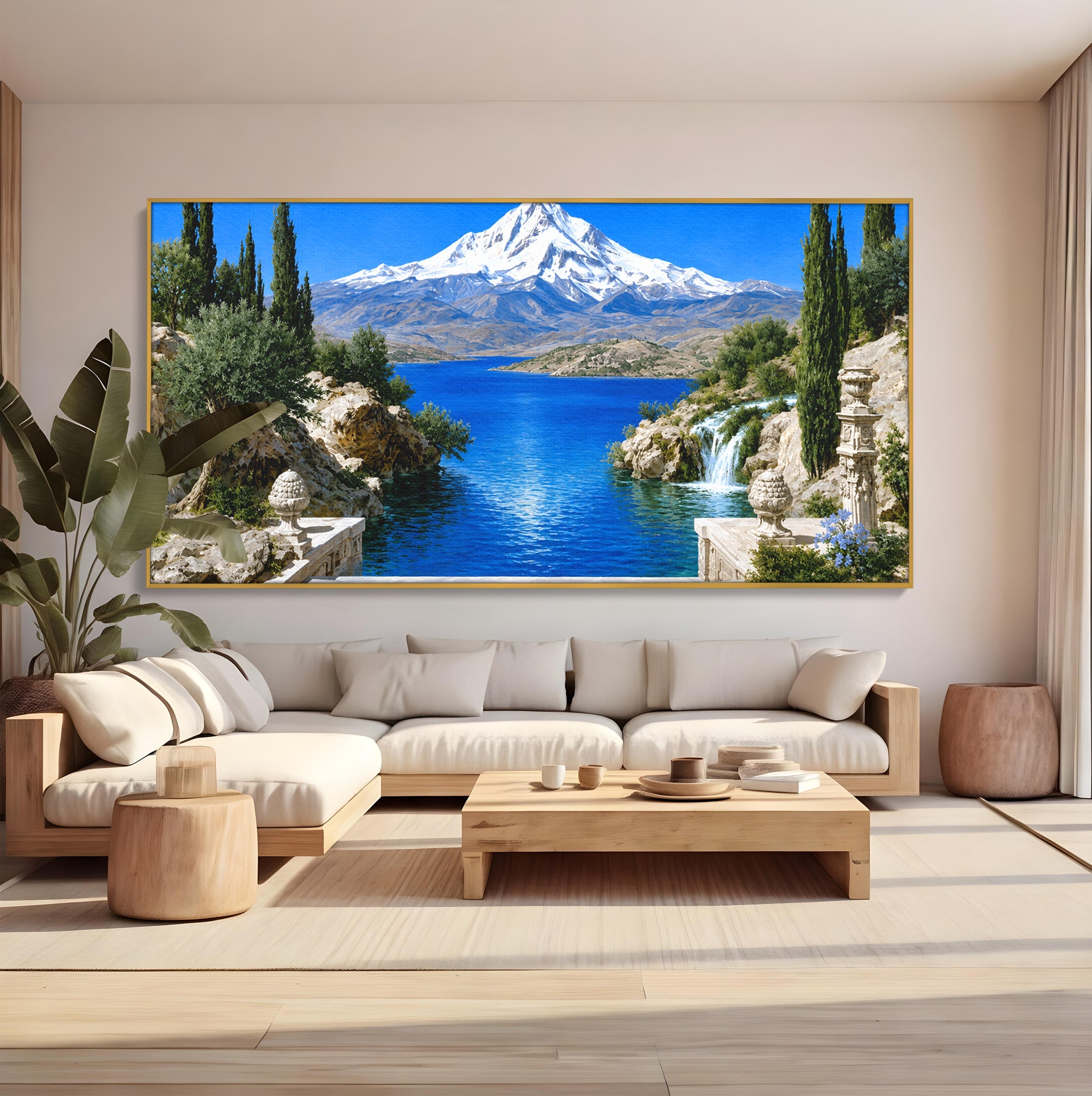 Tablou Canvas Premium LuxCanva® A1697, Peisaj Montan Pitoresc, Peisaj, Munte, Lac, Natura, Relaxare, Living, Dormitor, Culori Vibrante