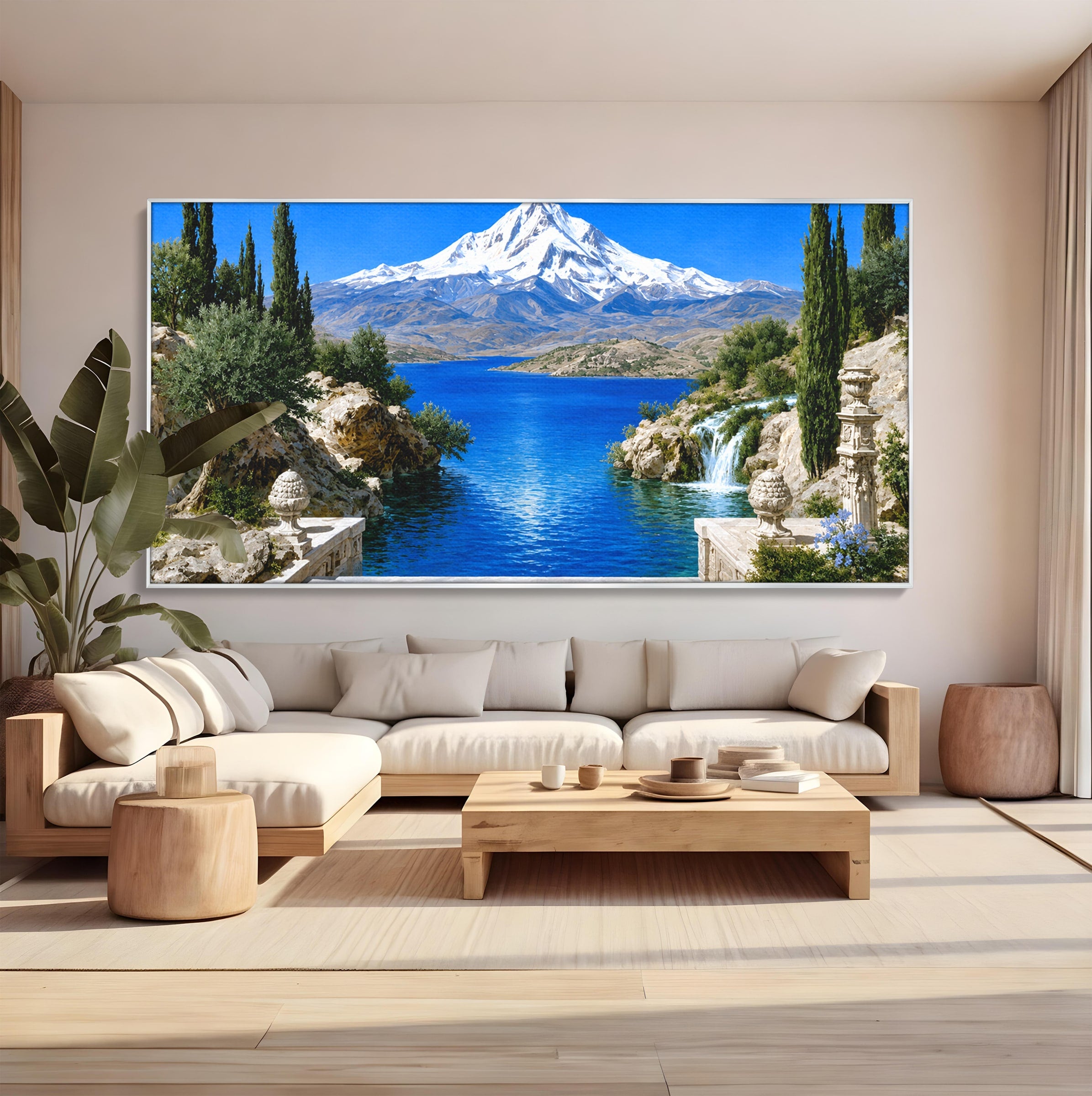 Tablou Canvas Premium LuxCanva® A1697, Peisaj Montan Pitoresc, Peisaj, Munte, Lac, Natura, Relaxare, Living, Dormitor, Culori Vibrante