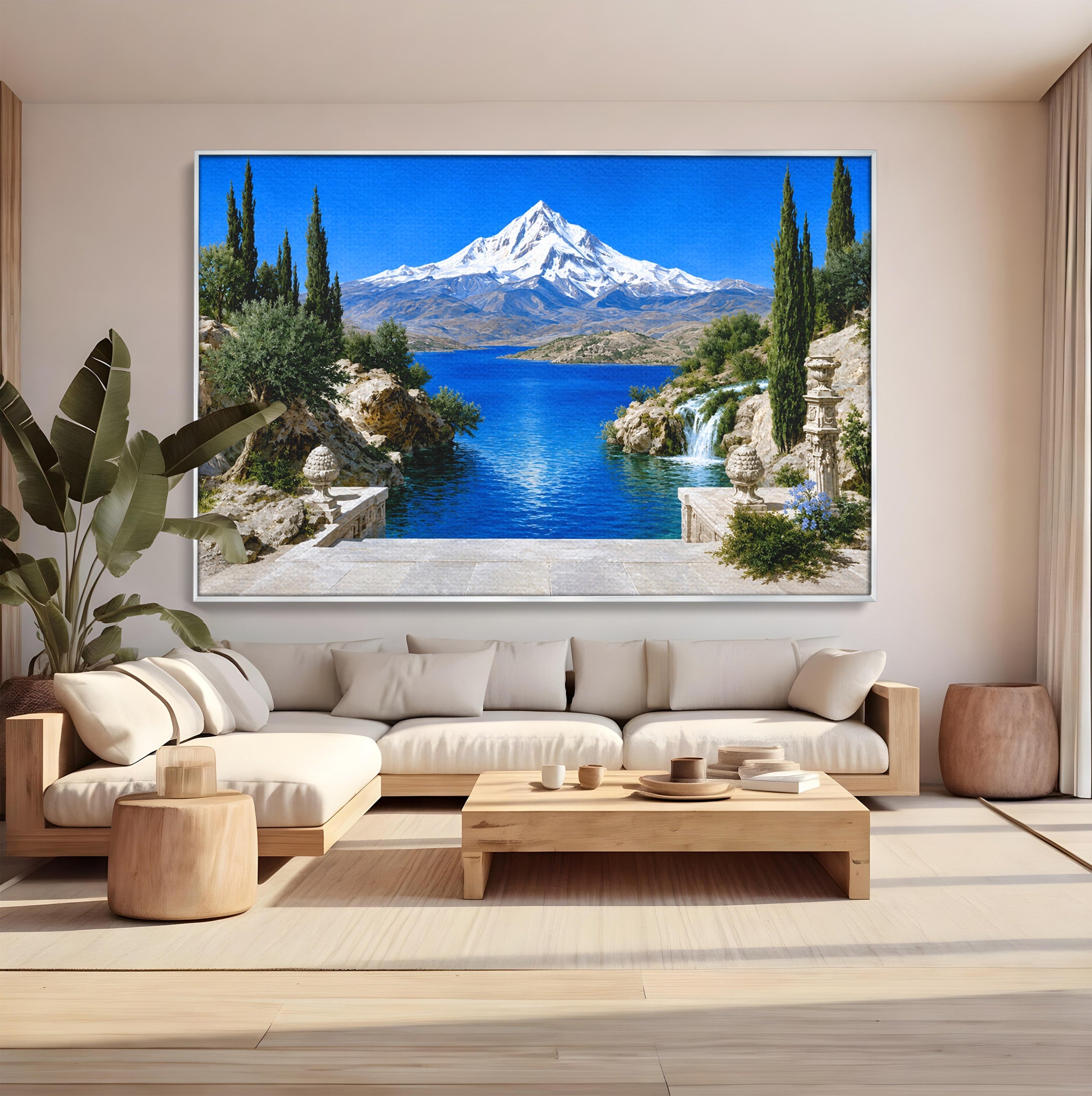 Tablou Canvas Premium LuxCanva® A1697, Peisaj Montan Pitoresc, Peisaj, Munte, Lac, Natura, Relaxare, Living, Dormitor, Culori Vibrante