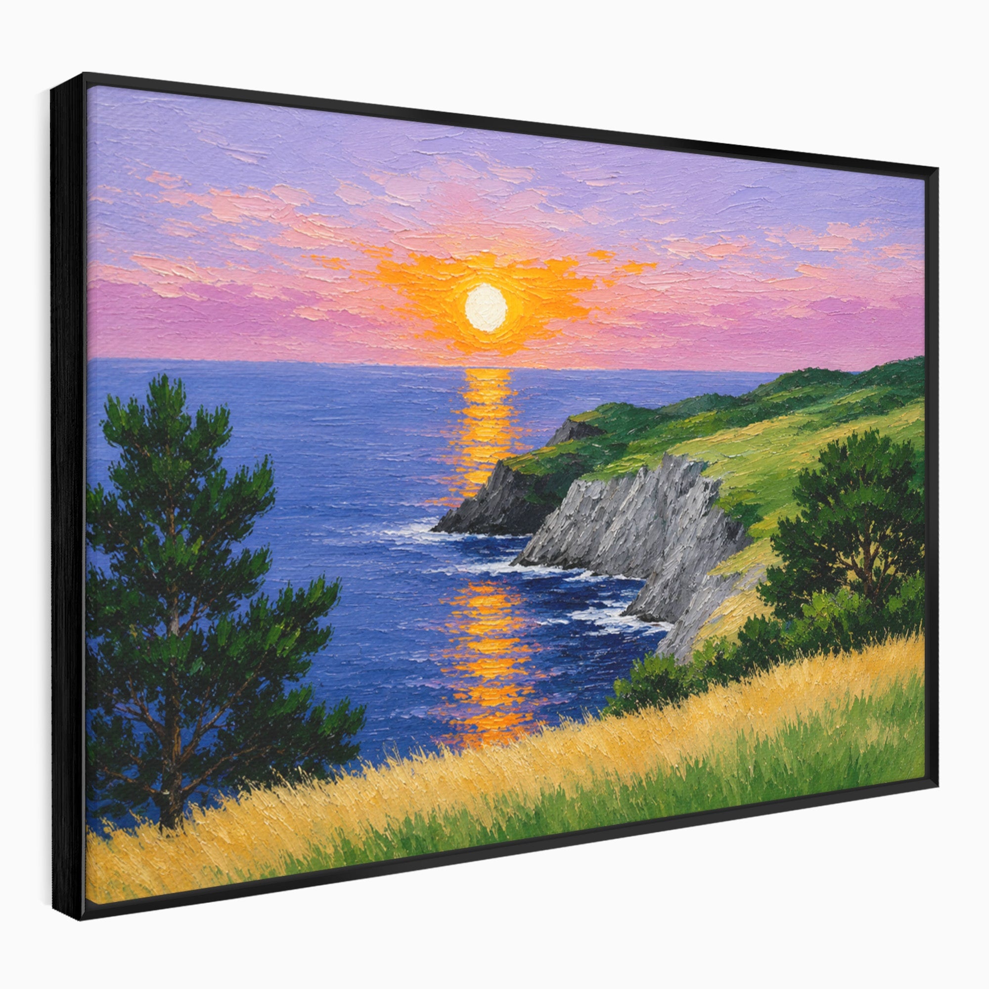 Tablou Canvas Premium LuxCanva® A1698, Apus Pe Tarmul Marii, Apus, Mare, Peisaj, Natura, Living, Culori Vibrante