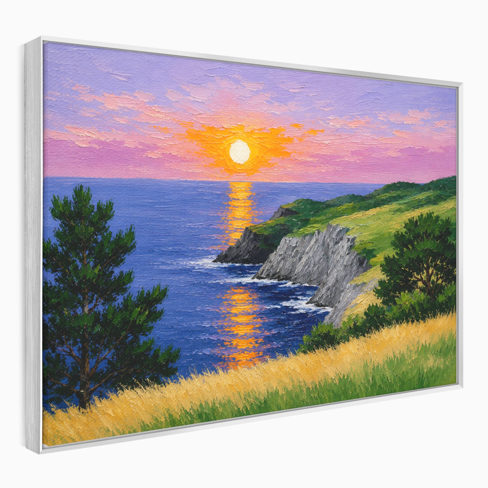 Tablou Canvas Premium LuxCanva® A1698, Apus Pe Tarmul Marii, Apus, Mare, Peisaj, Natura, Living, Culori Vibrante