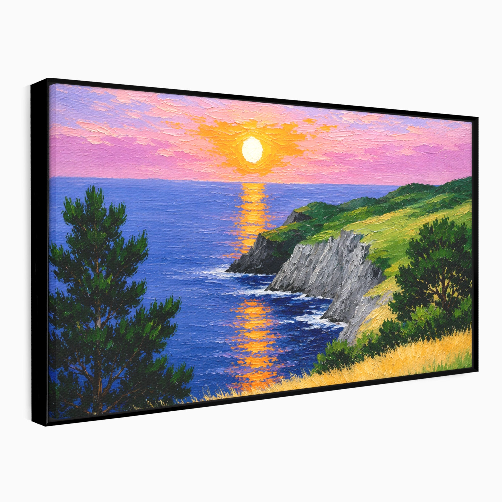Tablou Canvas Premium LuxCanva® A1698, Apus Pe Tarmul Marii, Apus, Mare, Peisaj, Natura, Living, Culori Vibrante