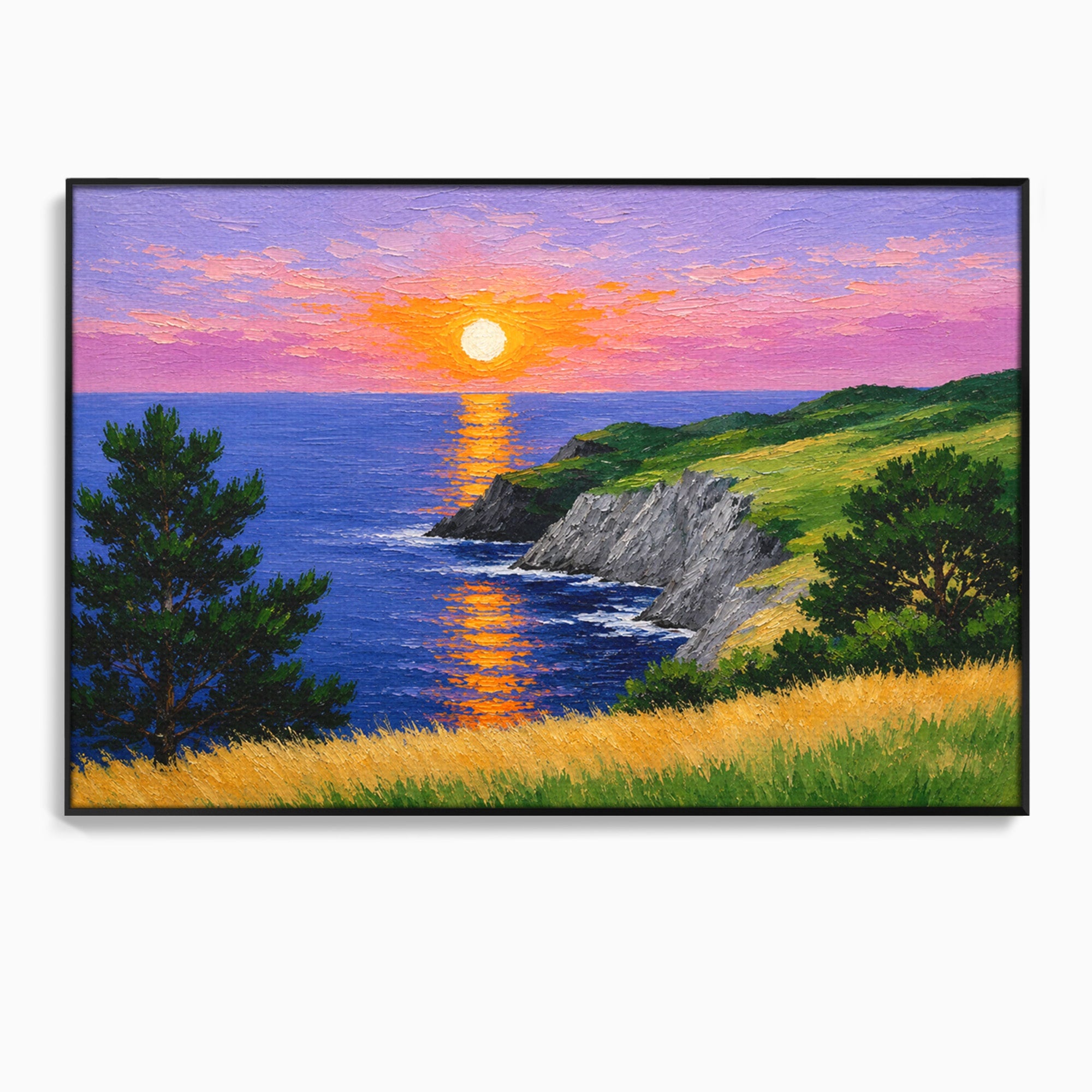 Tablou Canvas Premium LuxCanva® A1698, Apus Pe Tarmul Marii, Apus, Mare, Peisaj, Natura, Living, Culori Vibrante