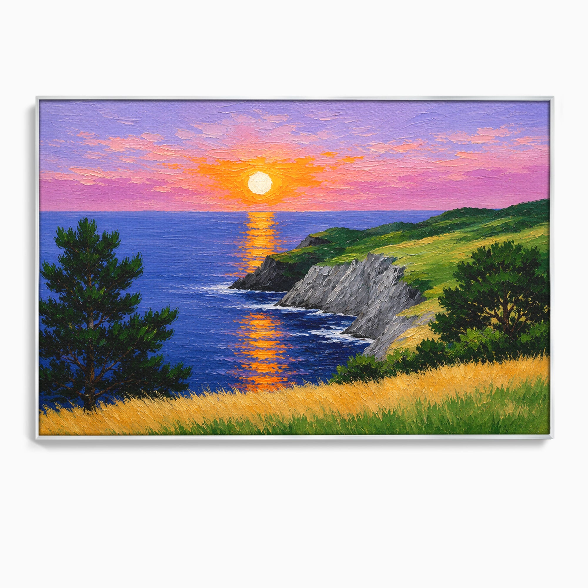 Tablou Canvas Premium LuxCanva® A1698, Apus Pe Tarmul Marii, Apus, Mare, Peisaj, Natura, Living, Culori Vibrante