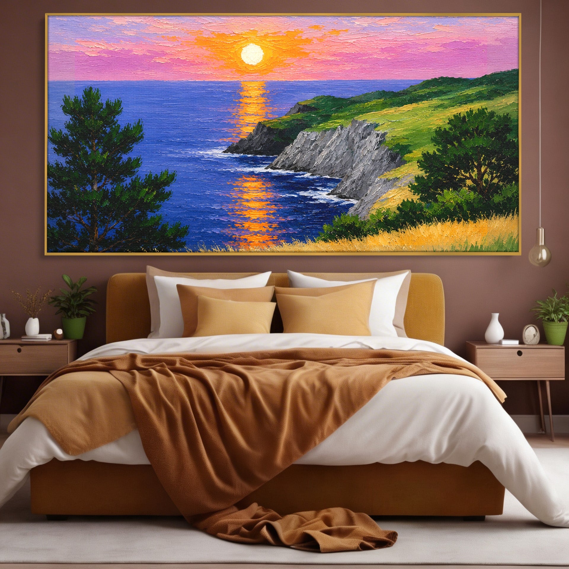 Tablou Canvas Premium LuxCanva® A1698, Apus Pe Tarmul Marii, Apus, Mare, Peisaj, Natura, Living, Culori Vibrante
