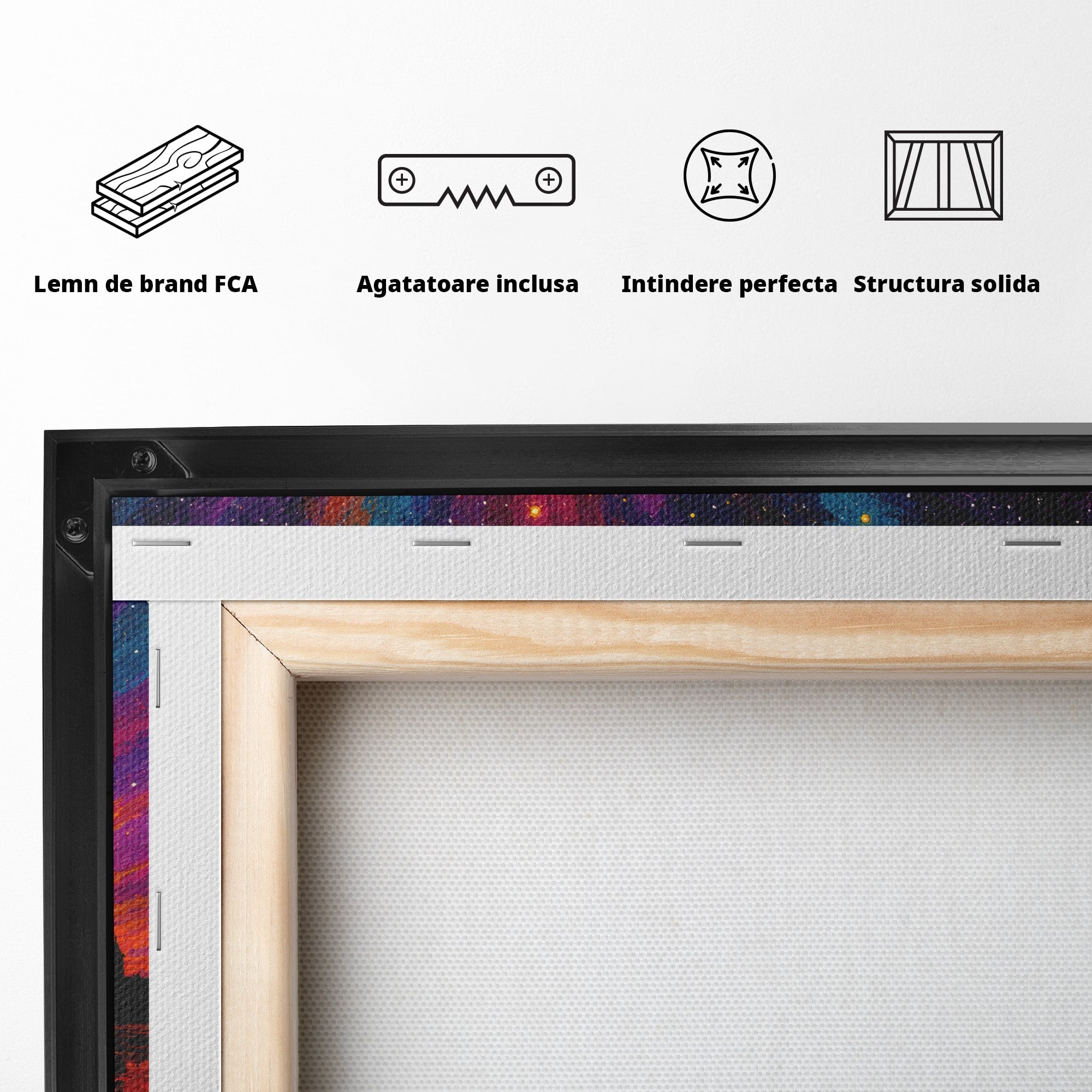 Tablou Canvas Premium LuxCanva® A1699, Apus Urban Pe Lac, Apus, Oras, Lac, Living, Peisaj, Culori Vibrante
