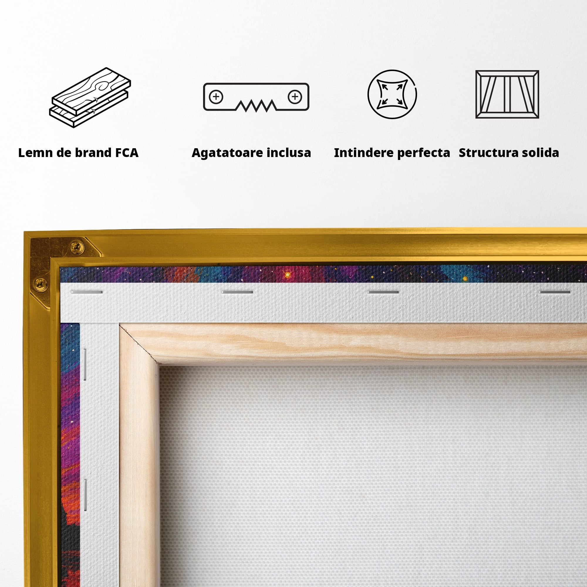 Tablou Canvas Premium LuxCanva® A1699, Apus Urban Pe Lac, Apus, Oras, Lac, Living, Peisaj, Culori Vibrante