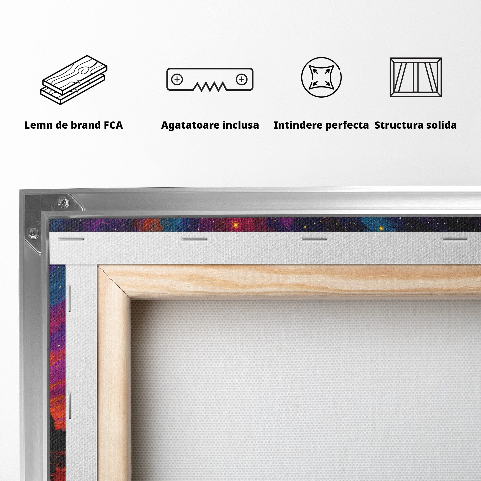 Tablou Canvas Premium LuxCanva® A1699, Apus Urban Pe Lac, Apus, Oras, Lac, Living, Peisaj, Culori Vibrante