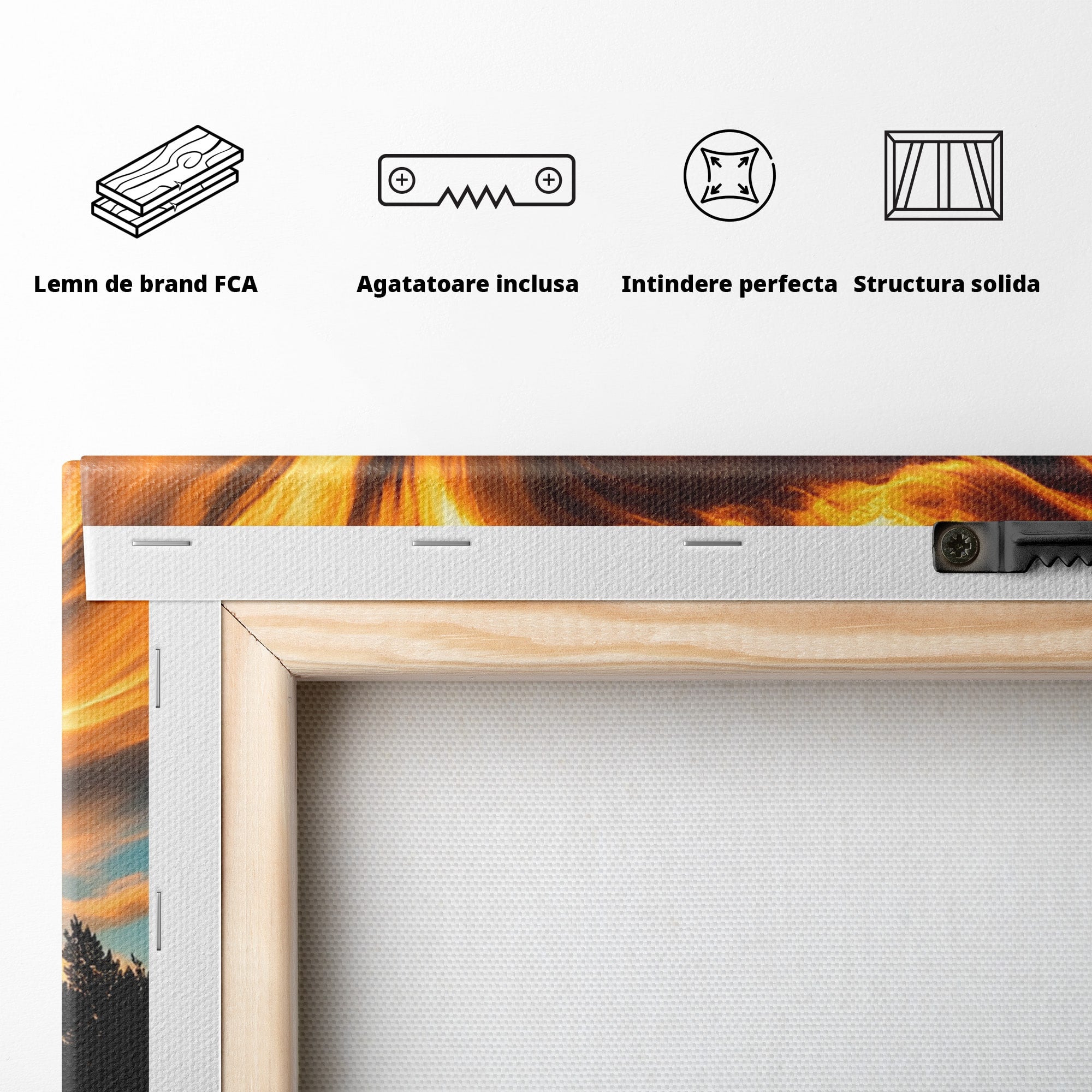 Tablou Canvas Premium LuxCanva® A1700, Cerul In Flacari, Cer, Apus, Natura, Peisaj, Living, Dormitor, Culori Vibrante
