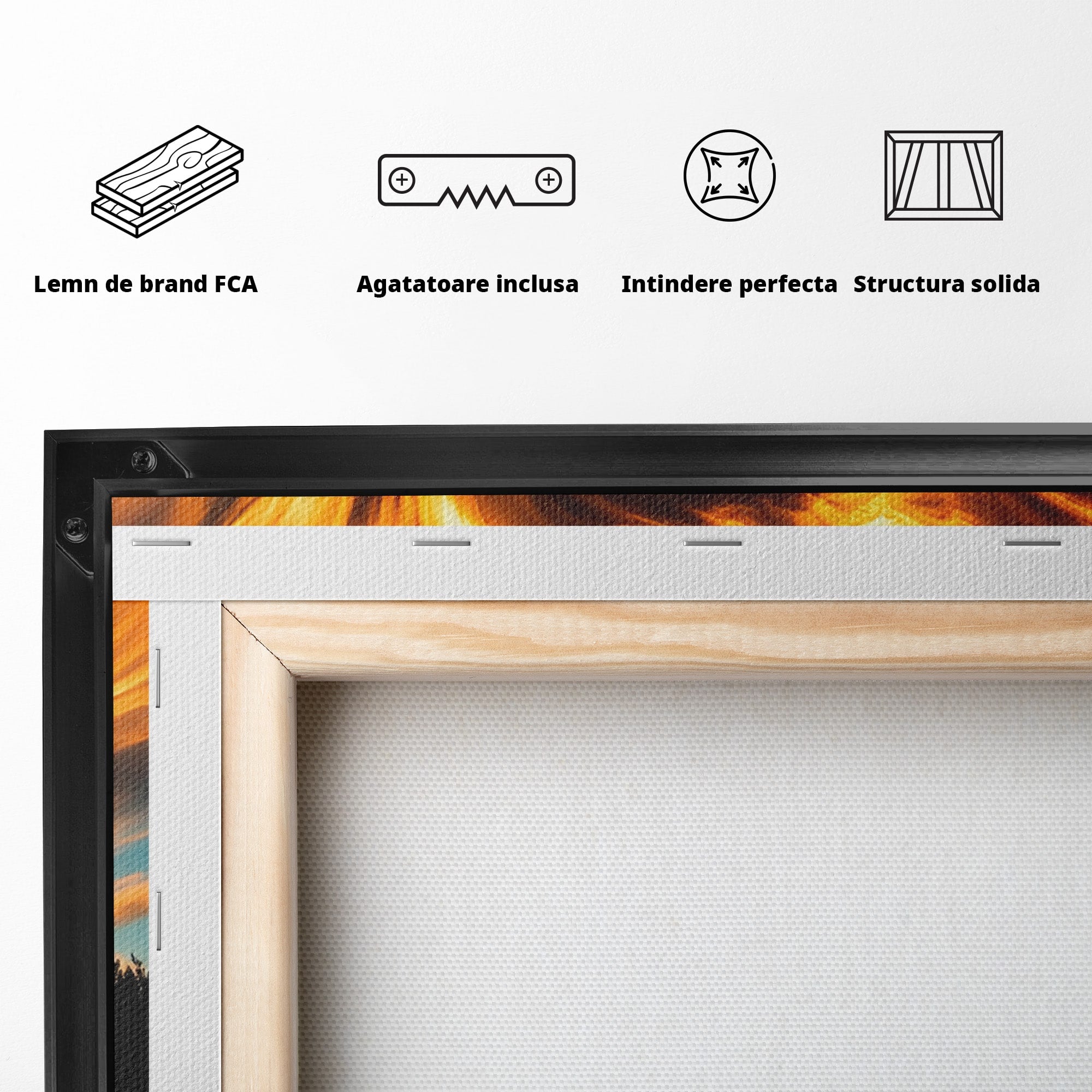 Tablou Canvas Premium LuxCanva® A1700, Cerul In Flacari, Cer, Apus, Natura, Peisaj, Living, Dormitor, Culori Vibrante