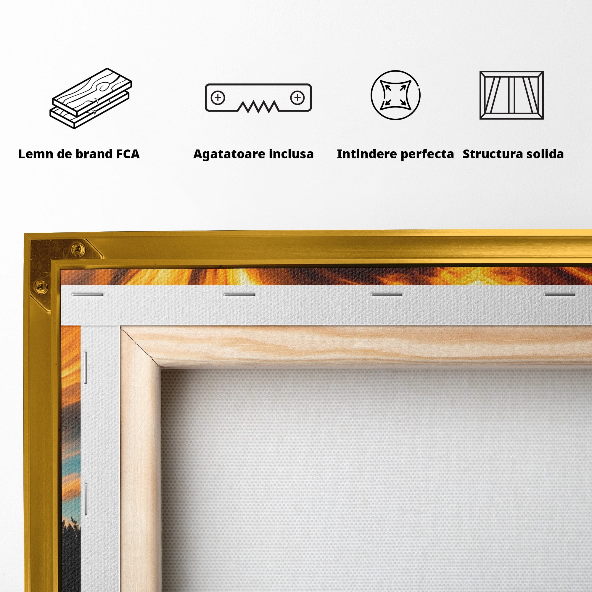 Tablou Canvas Premium LuxCanva® A1700, Cerul In Flacari, Cer, Apus, Natura, Peisaj, Living, Dormitor, Culori Vibrante