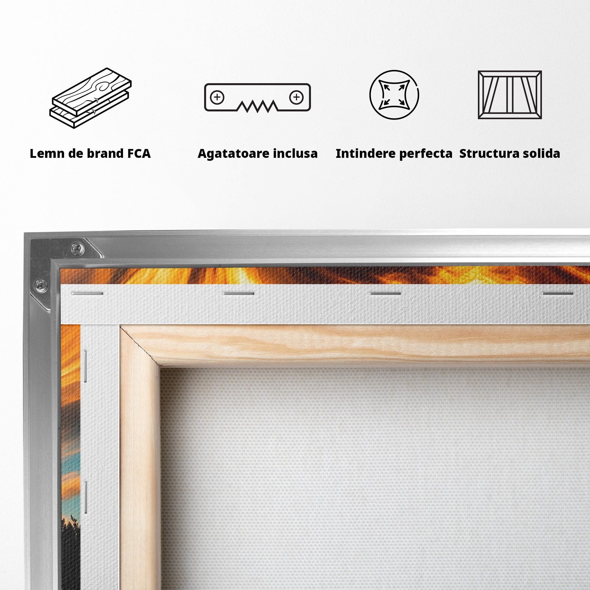 Tablou Canvas Premium LuxCanva® A1700, Cerul In Flacari, Cer, Apus, Natura, Peisaj, Living, Dormitor, Culori Vibrante