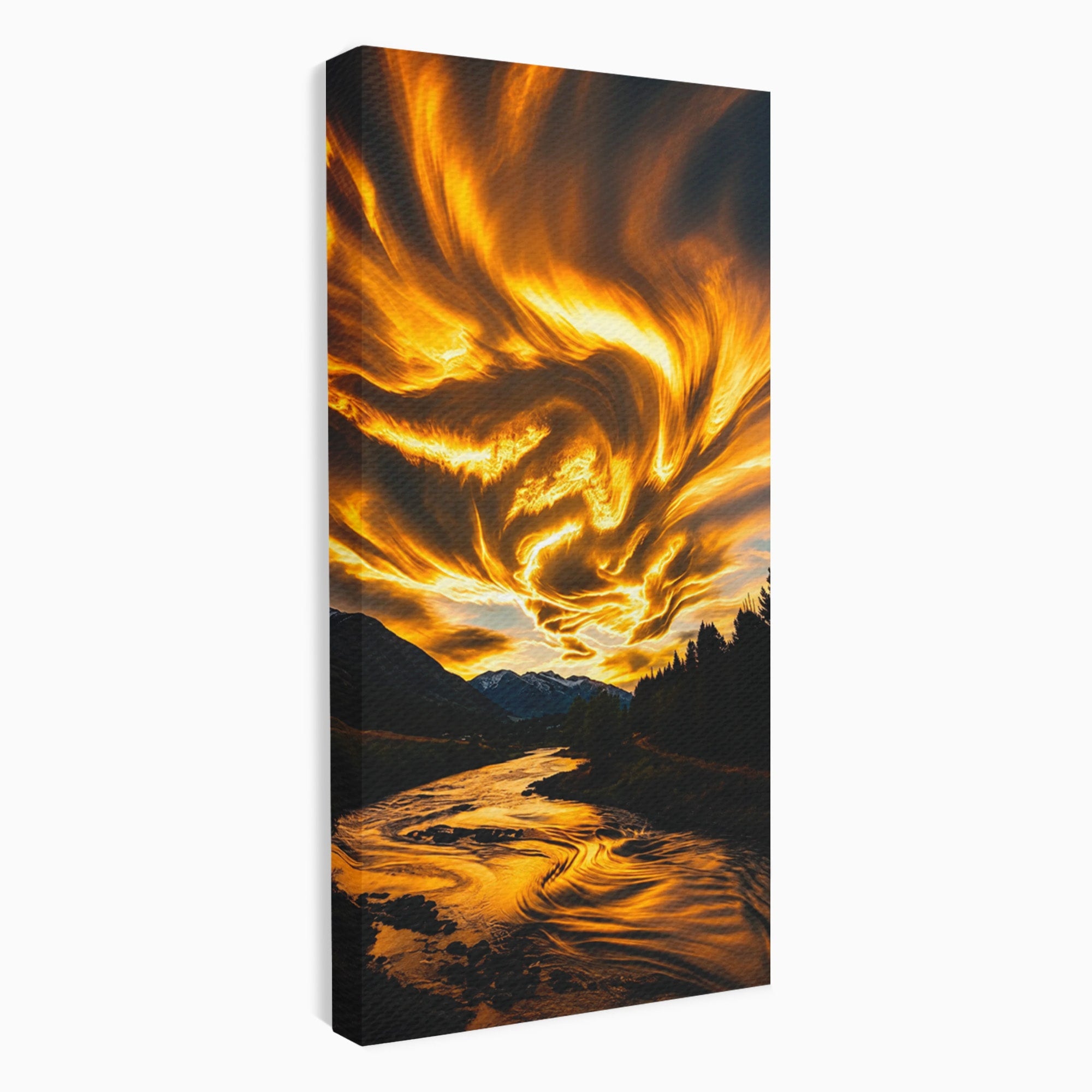 Tablou Canvas Premium LuxCanva® A1700, Cerul In Flacari, Cer, Apus, Natura, Peisaj, Living, Dormitor, Culori Vibrante
