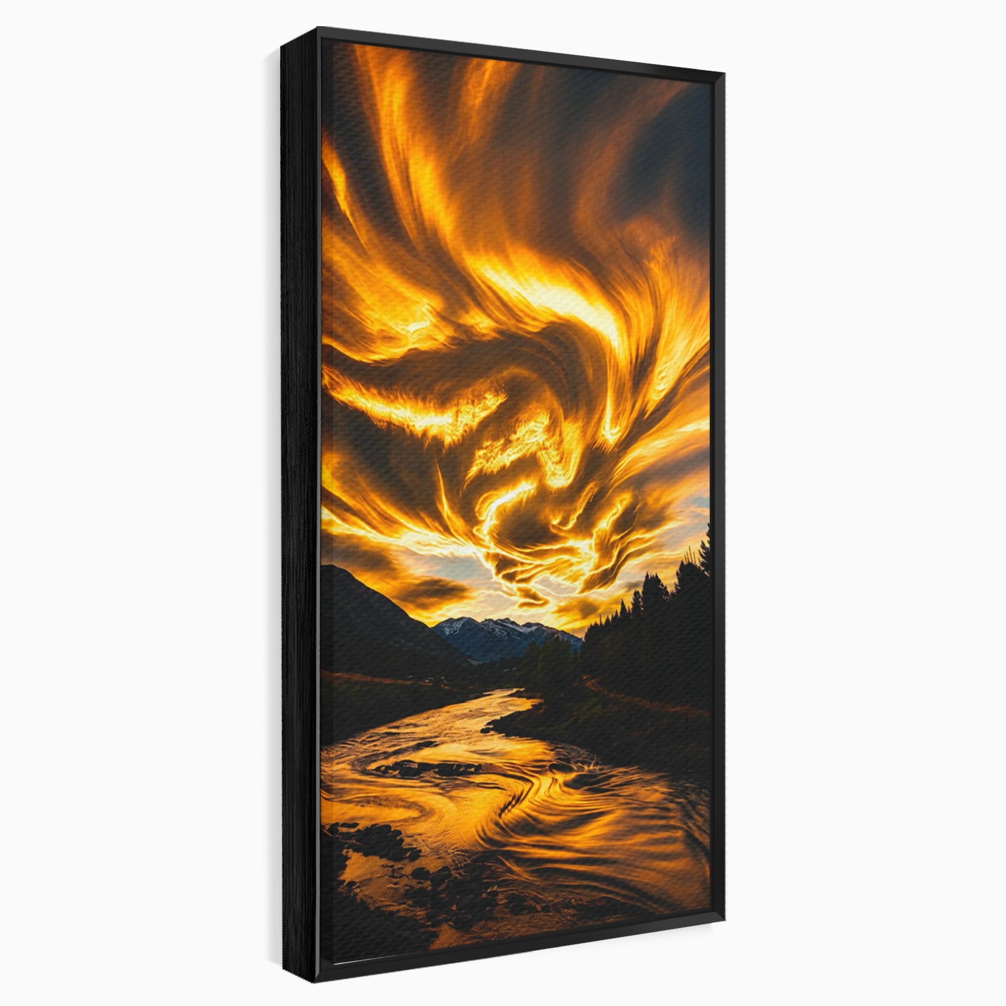 Tablou Canvas Premium LuxCanva® A1700, Cerul In Flacari, Cer, Apus, Natura, Peisaj, Living, Dormitor, Culori Vibrante