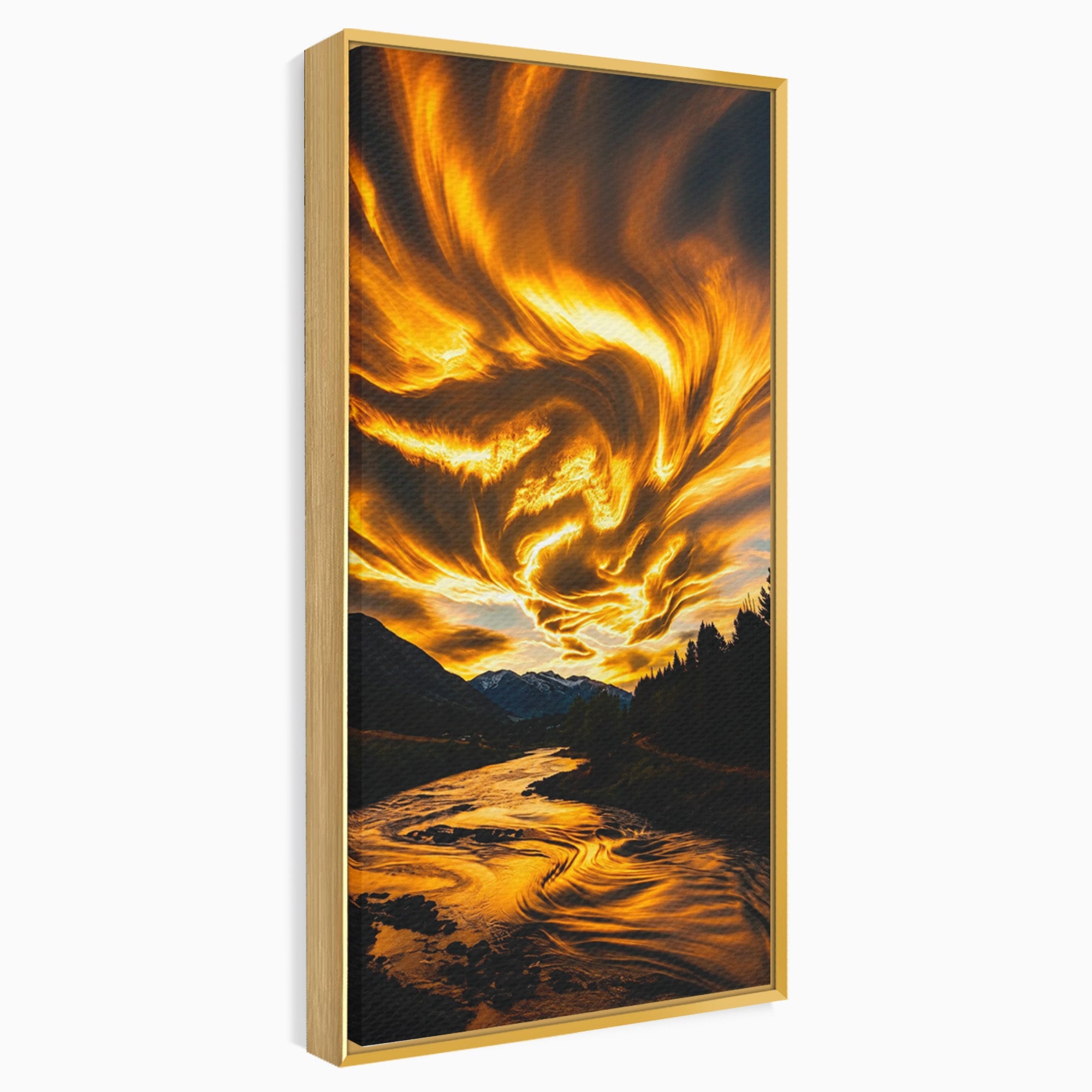 Tablou Canvas Premium LuxCanva® A1700, Cerul In Flacari, Cer, Apus, Natura, Peisaj, Living, Dormitor, Culori Vibrante